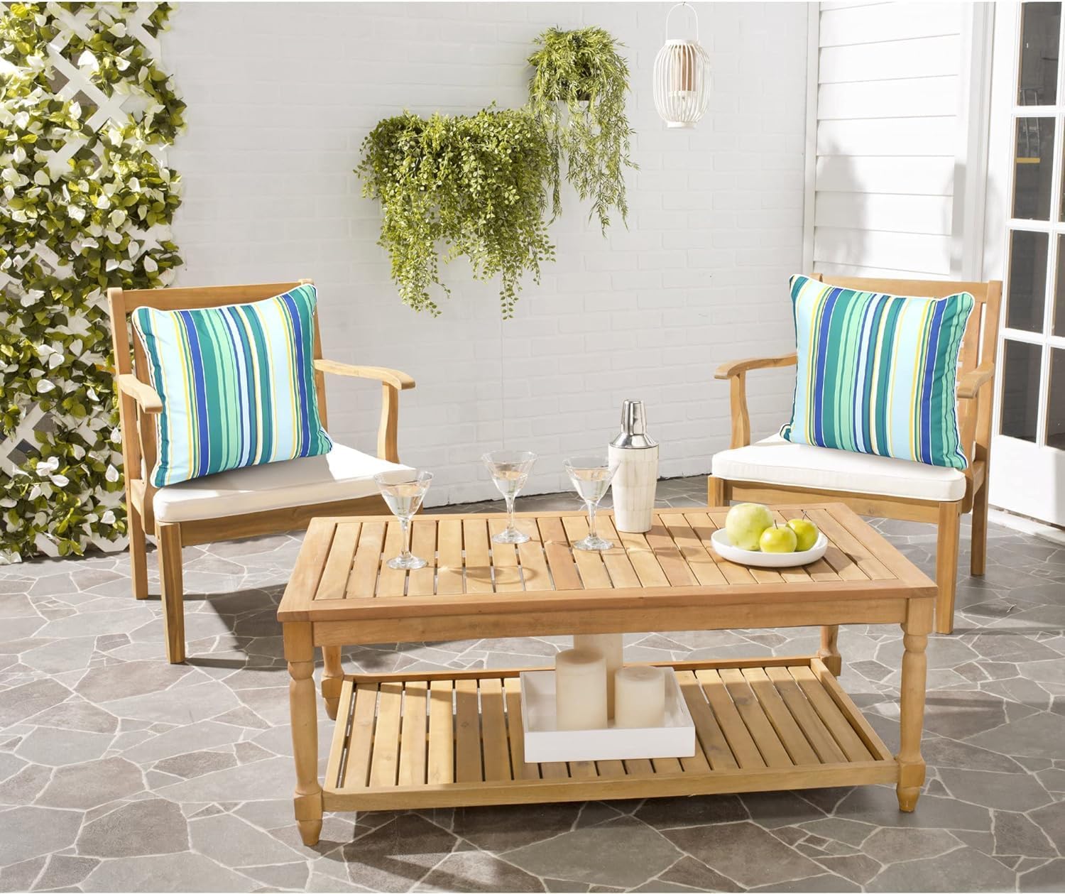 Enipate Outdoor Throw Pillows Set of 2 Striped Water Resistant