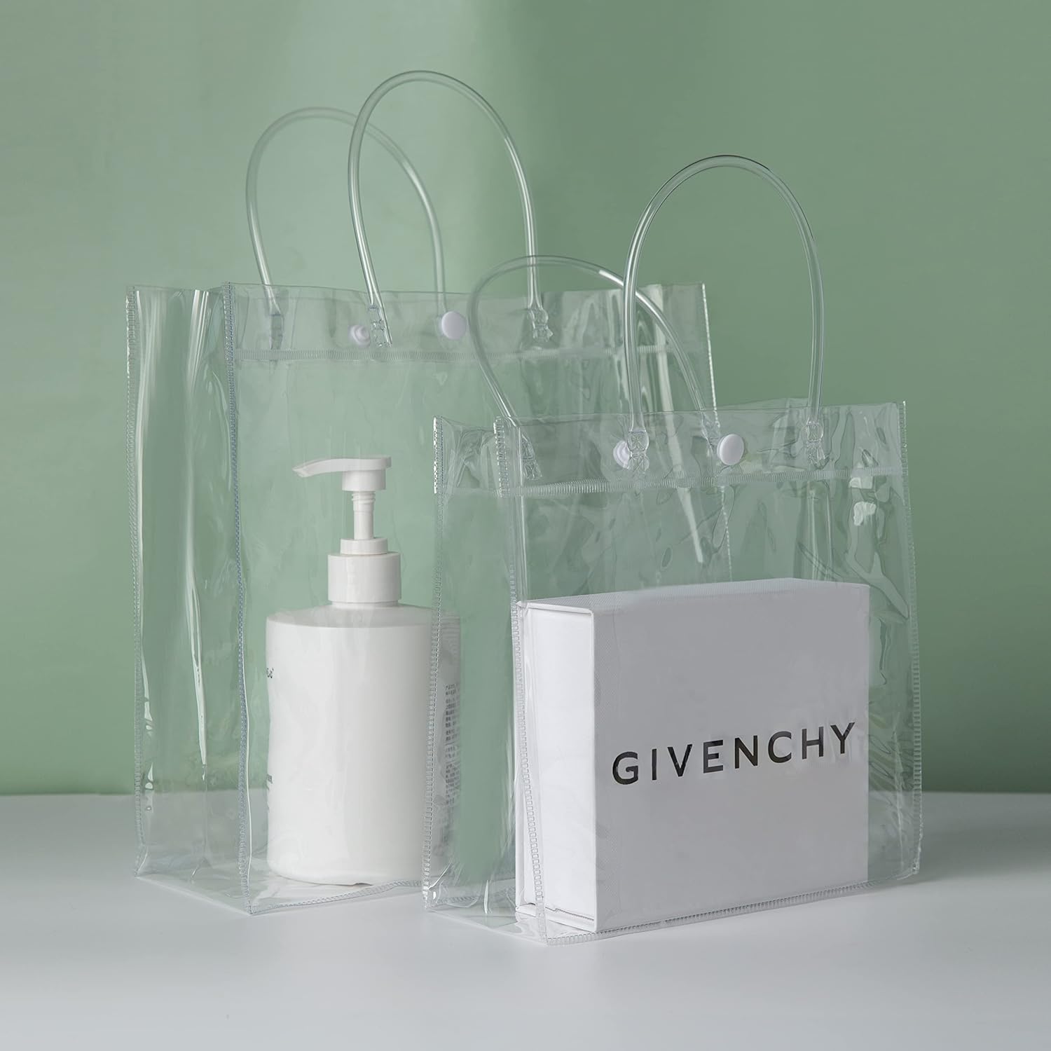 SHIPKEY 10 Pack Clear Gift Bags with Handles