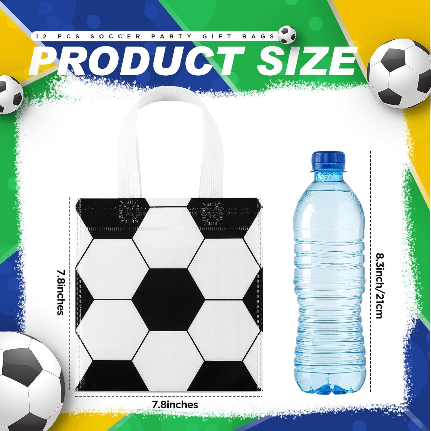 Sweetude 12 Pcs Soccer Gift Bags with Handles
