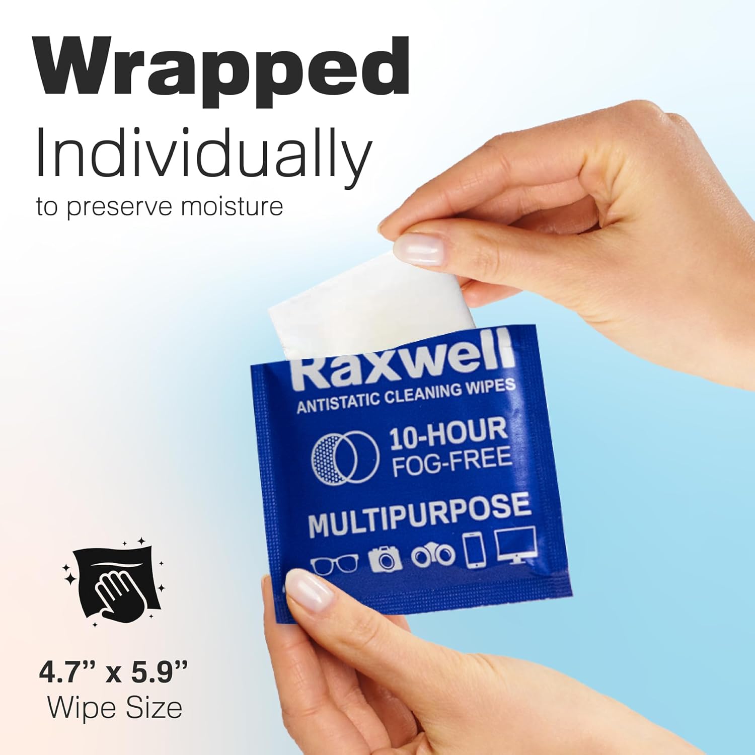 Raxwell Eyeglasses Cleaner Wipes 100 Count
