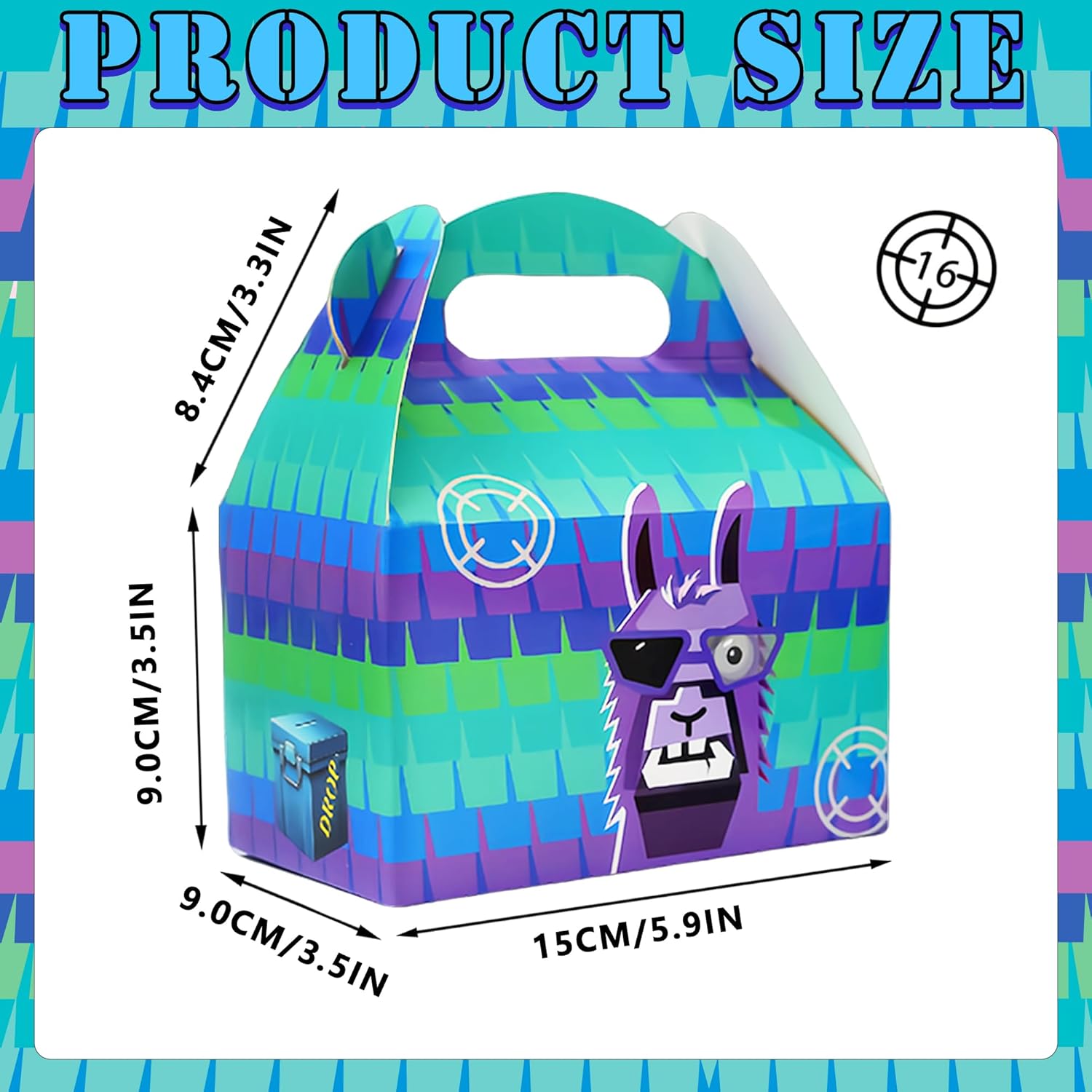 Video Game Llama Goodie Bags 16 Pcs Candy Boxes