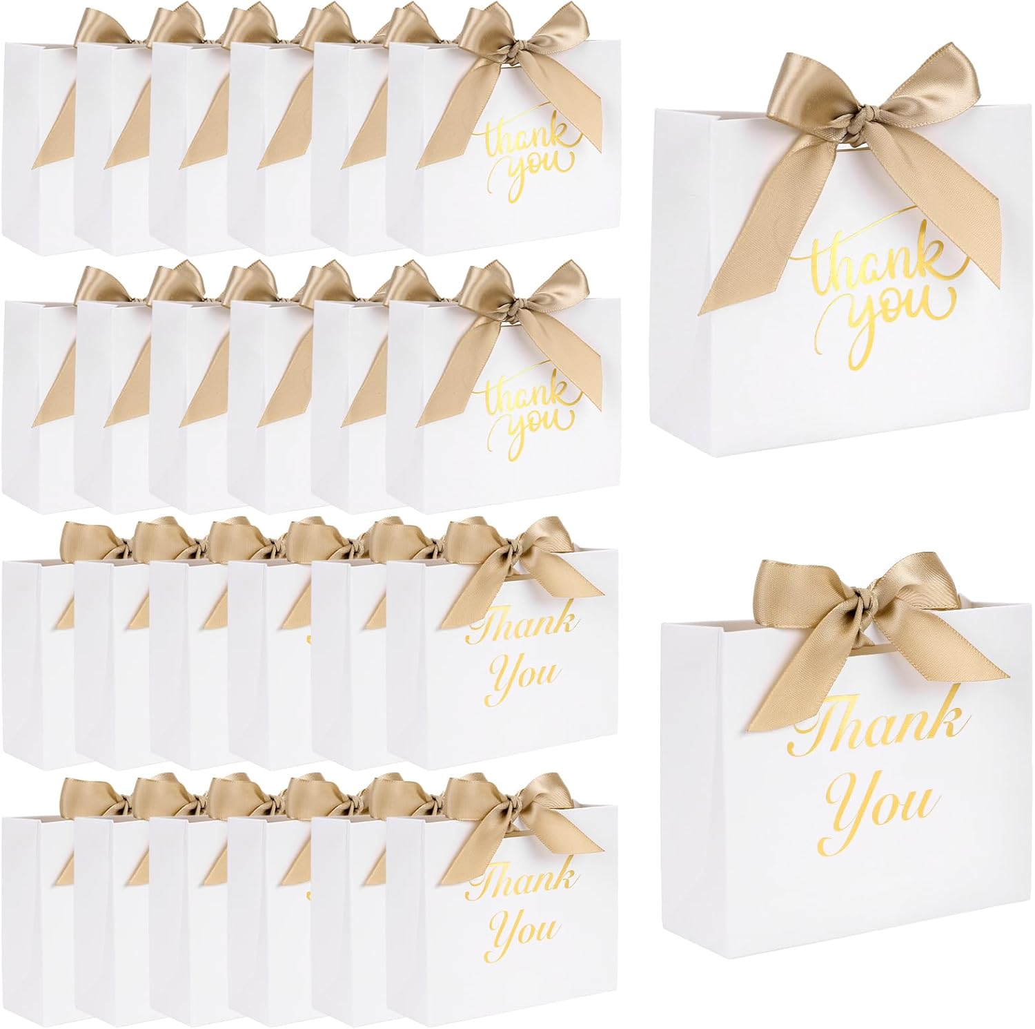 VGOODALL 24PCS Thank You Gift Bags with Bow