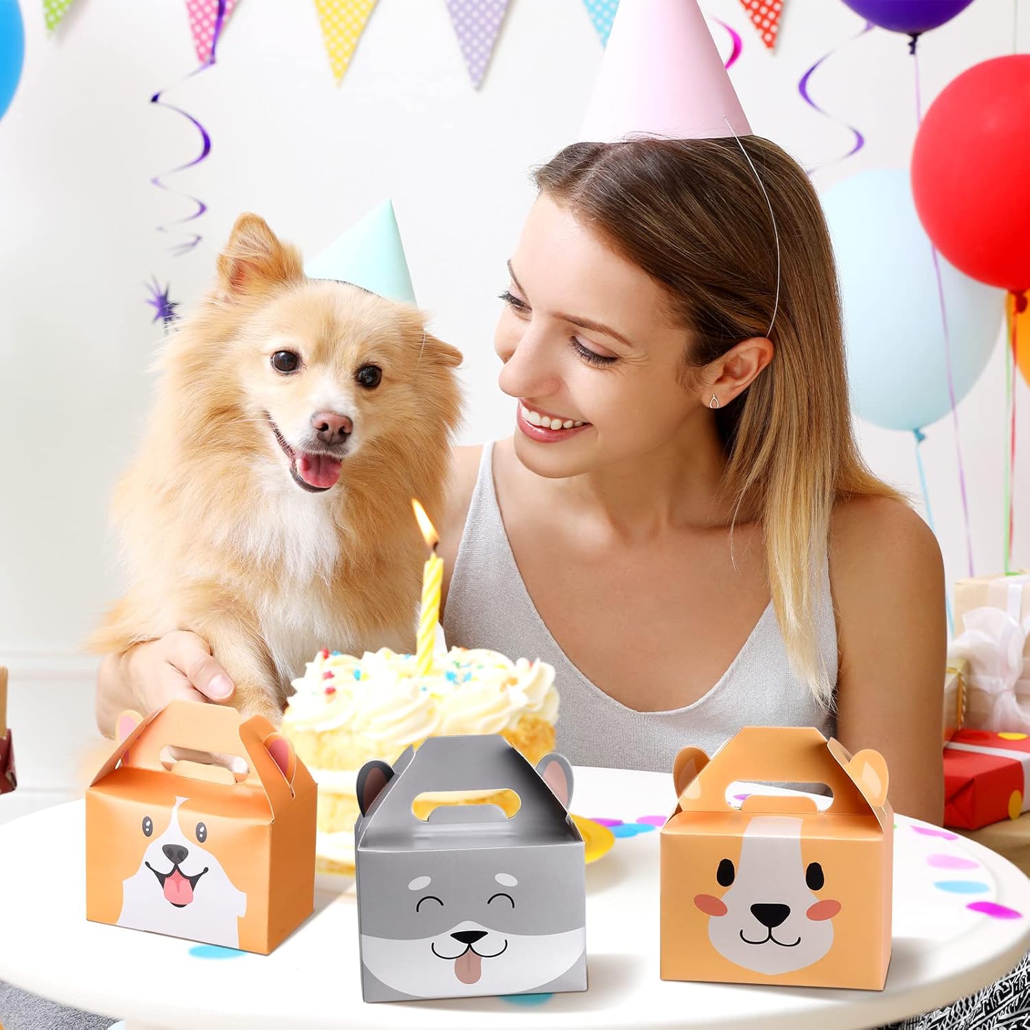 24 Pcs Dog Theme Gift Boxes for Birthday Parties