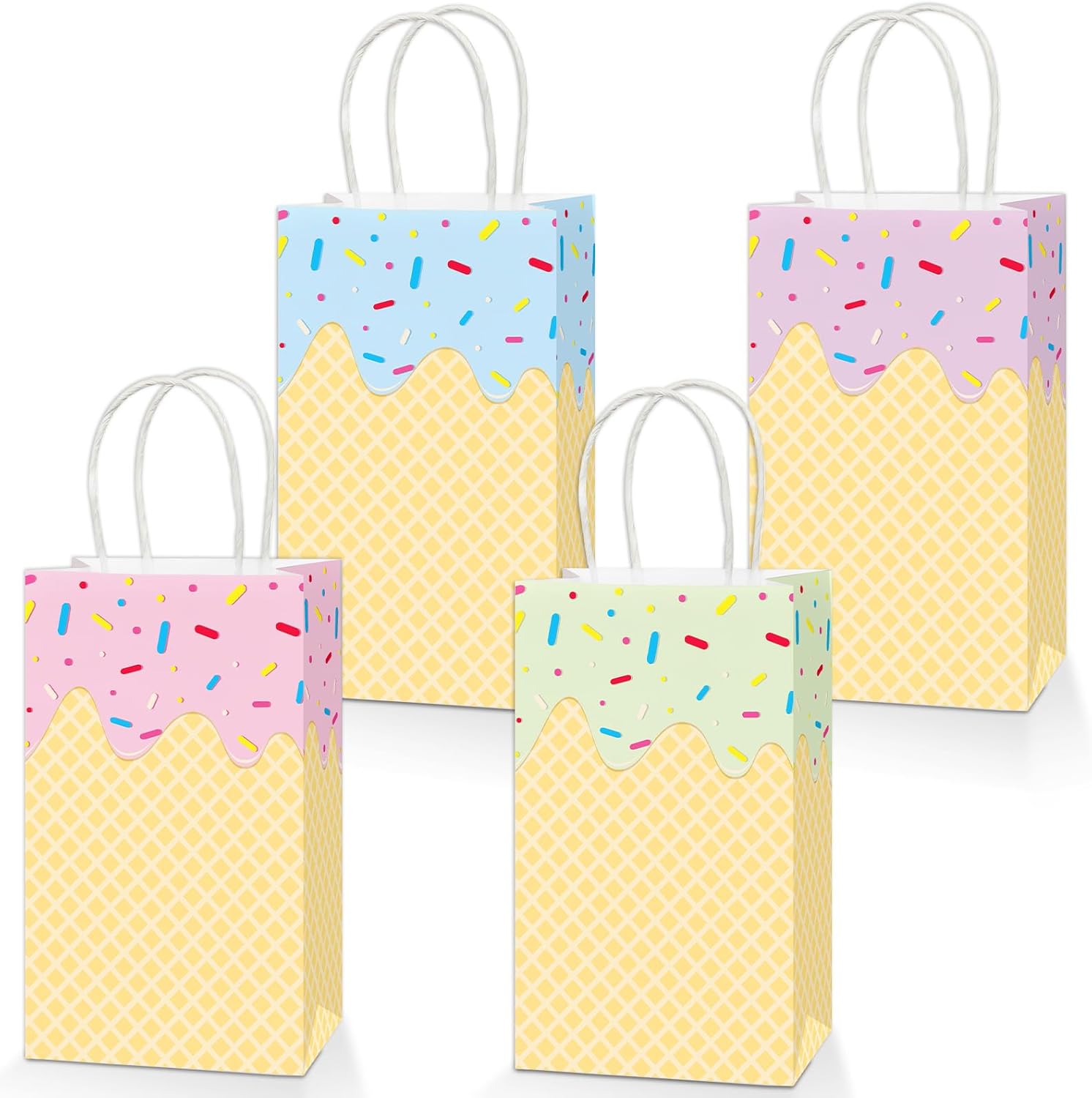 16Pcs Ice Cream Gift Bags with Handles