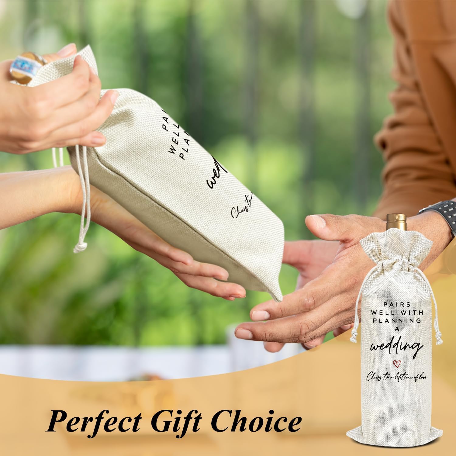 OayGnay Reusable Wine Gift Bag with Drawstring - 1Pc