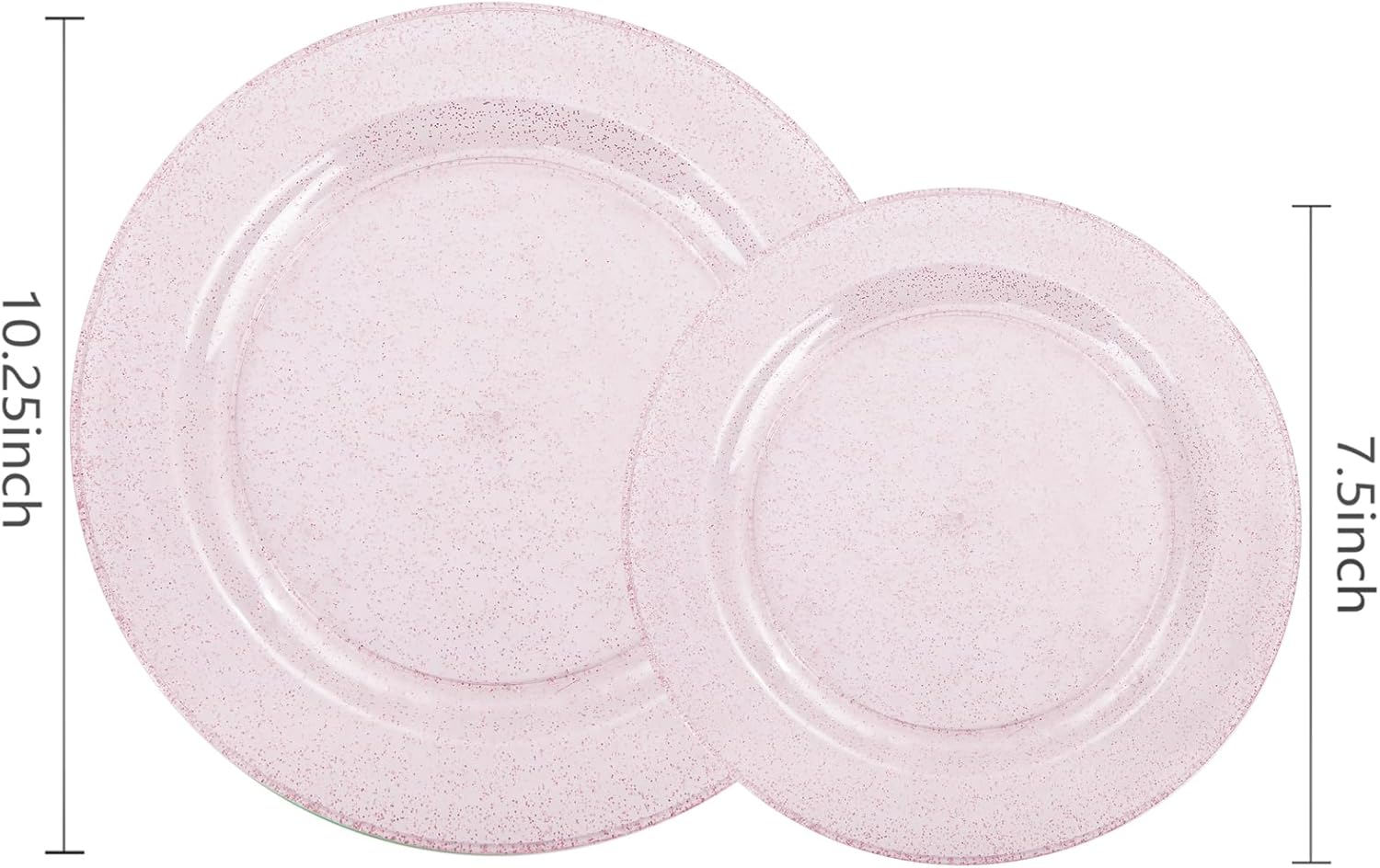 WDF 120 Pcs Pink Plastic Plates for Valentines Day Wedding
