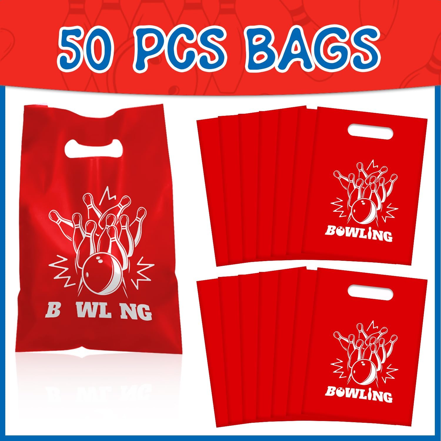 50 PCS Bowling Party Gift Bags for Kids Birthday Baby Shower