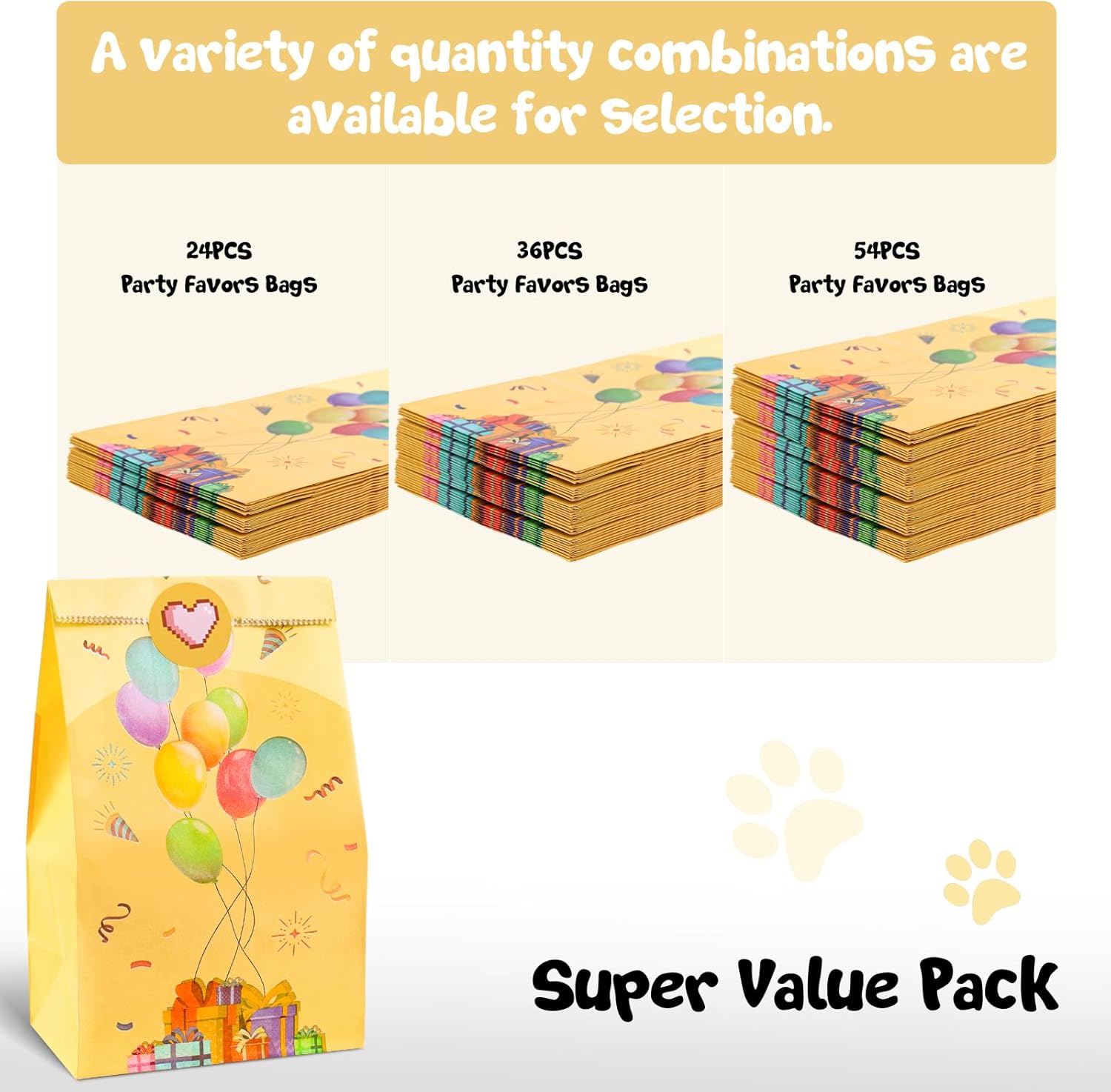 LovesTown 24 Pack Party Favor Bags with Stickers