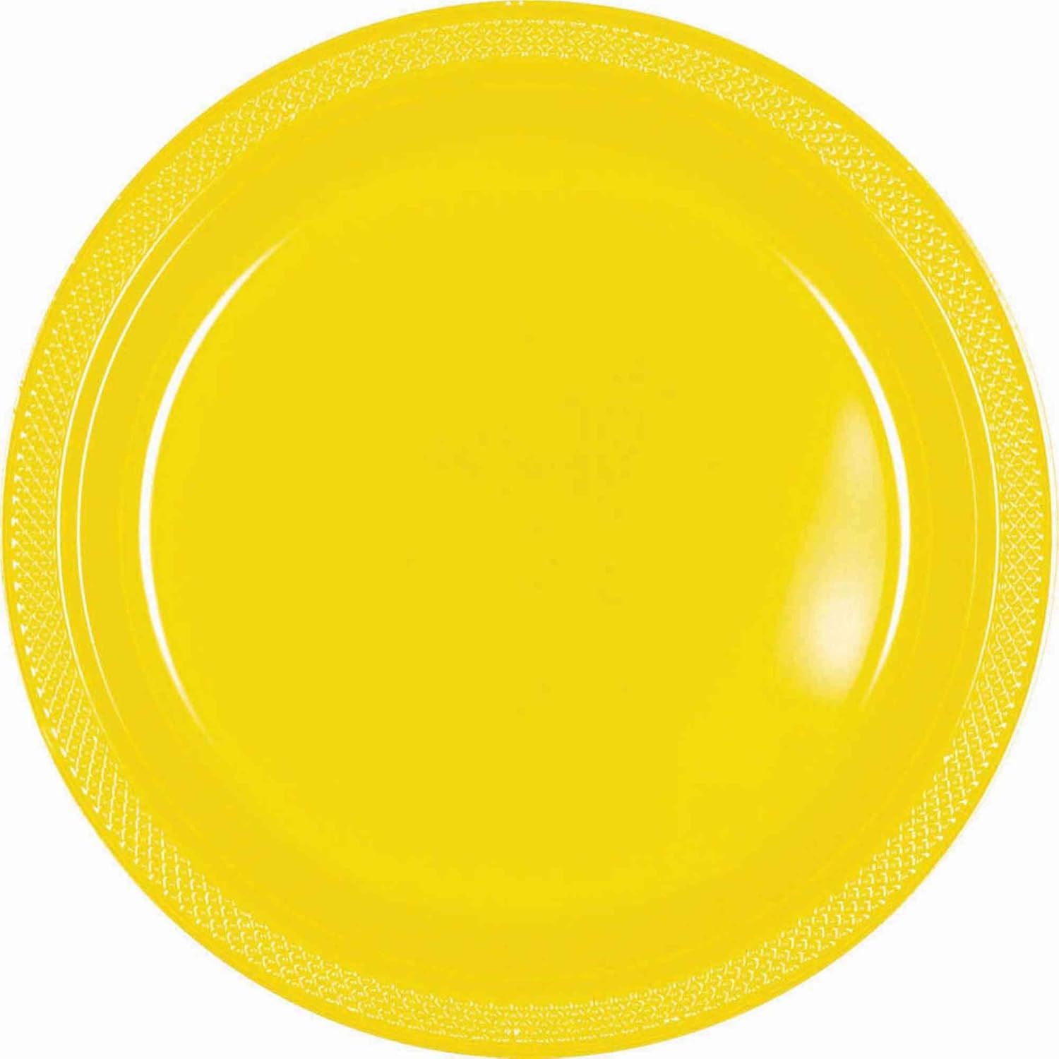 Vibrant Round Yellow Plastic Plates 7 Inch Pack of 20