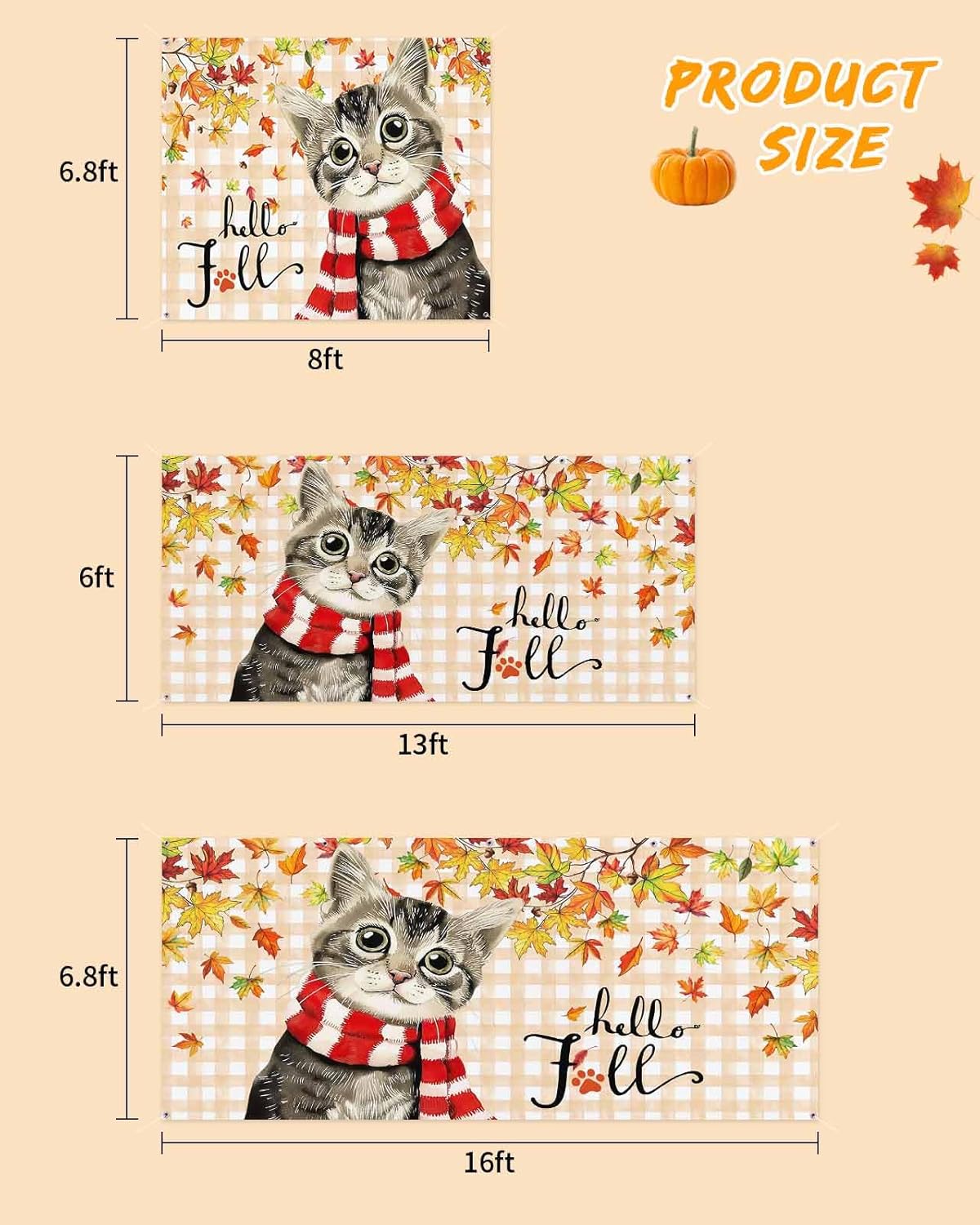 Fall Garage Door Banner 7x8 ft Thanksgiving Decor