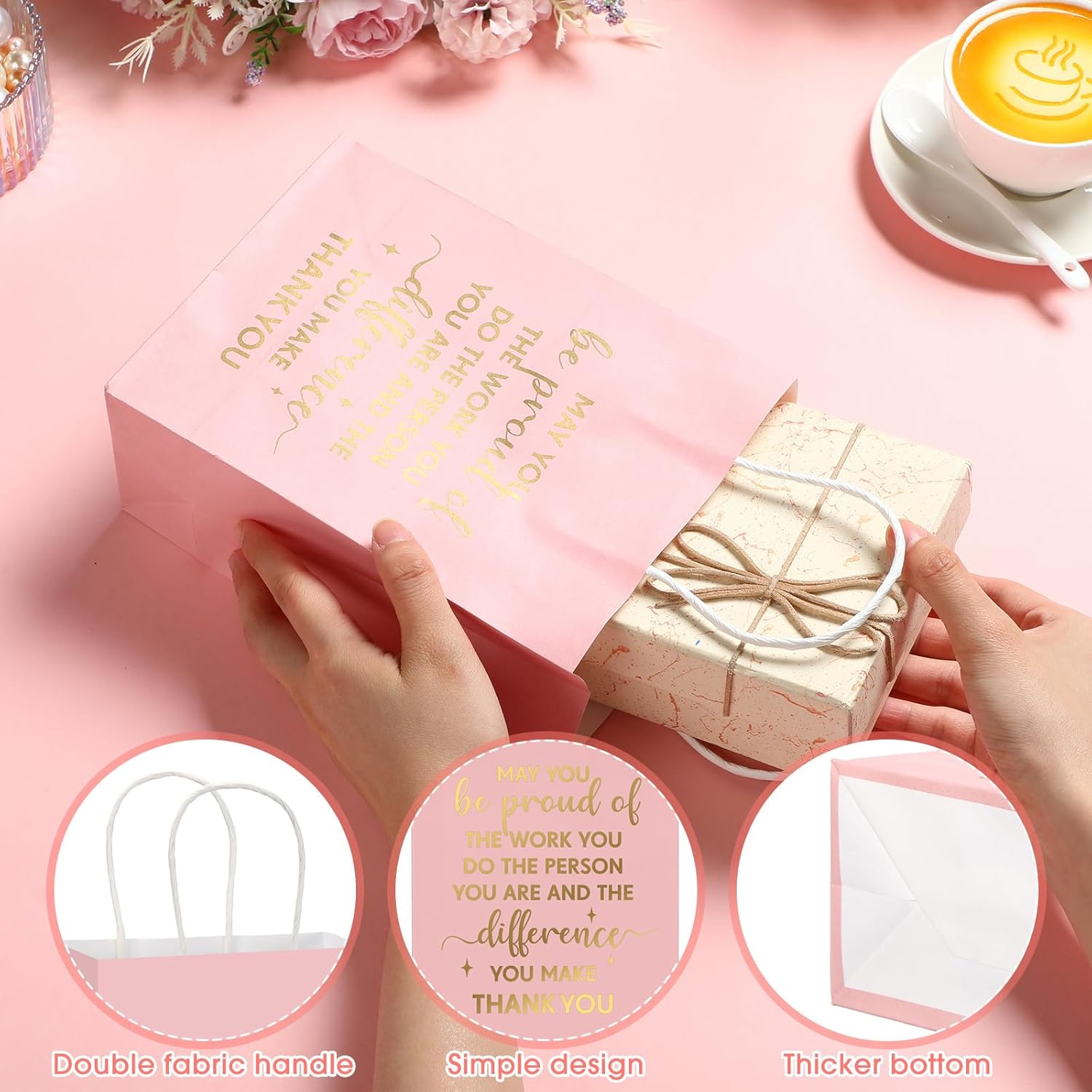 ReliThick 100 Pcs Appreciation Gift Bags for Team Events