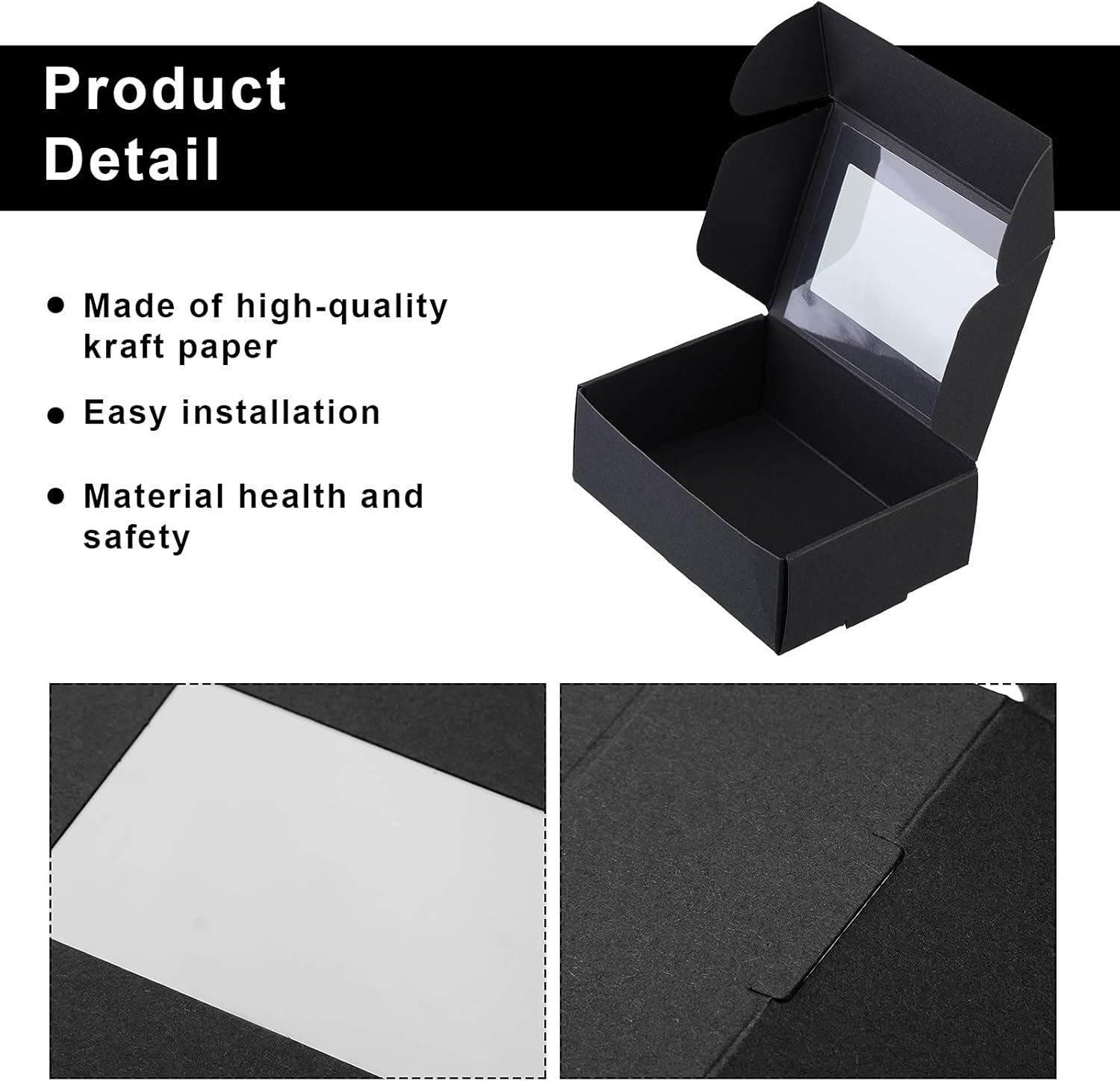 Zonon 30 Pcs Mini Kraft Soap Boxes with Window Black