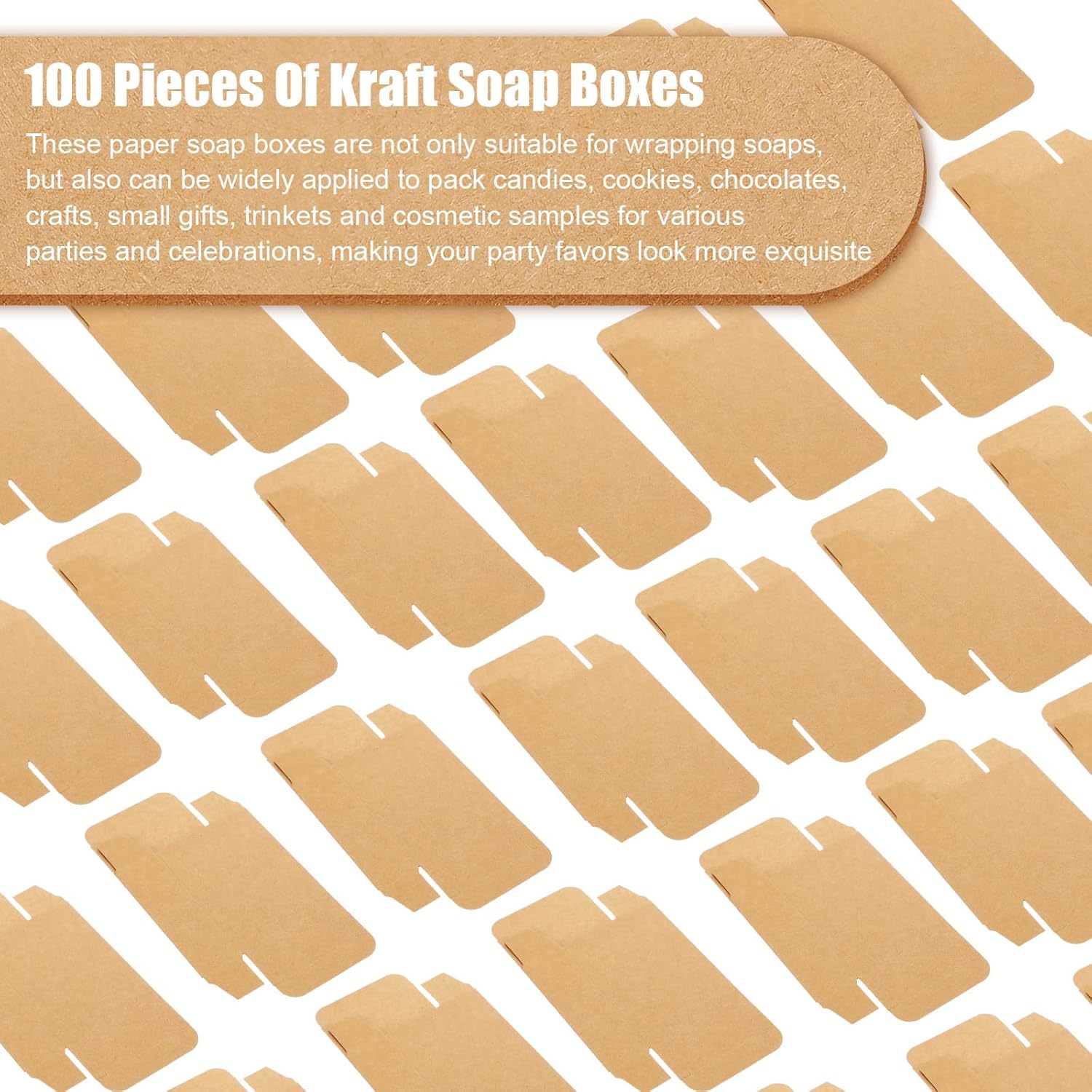 Gersoniel 100 Pcs Kraft Soap Boxes for Gifts