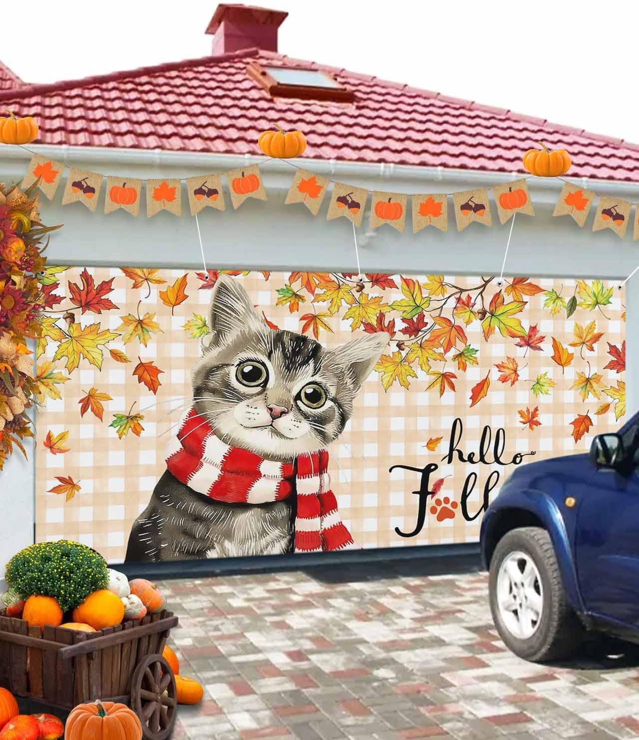 Fall Garage Door Banner 7x8 ft Thanksgiving Decor