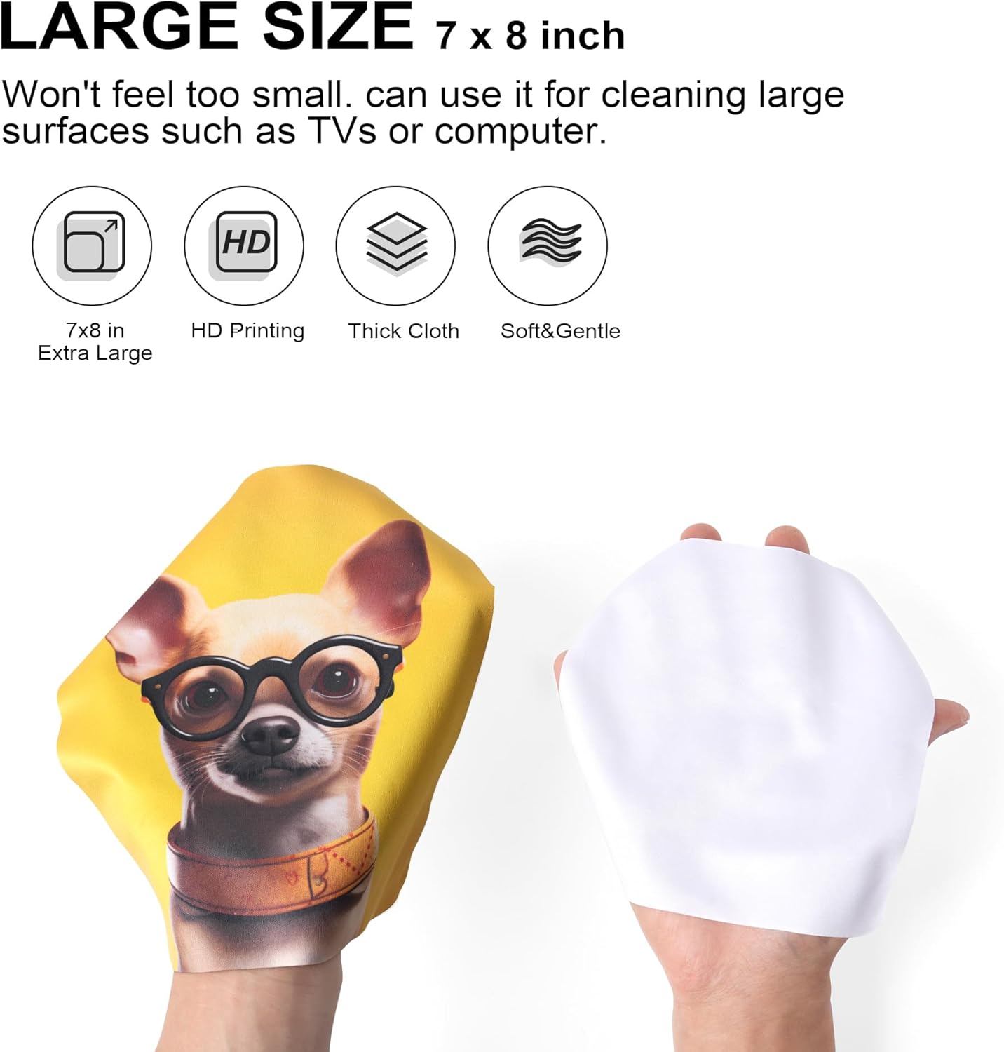 SEIBER Large Glasses Cleaning Cloth - 7x8in Multicolor