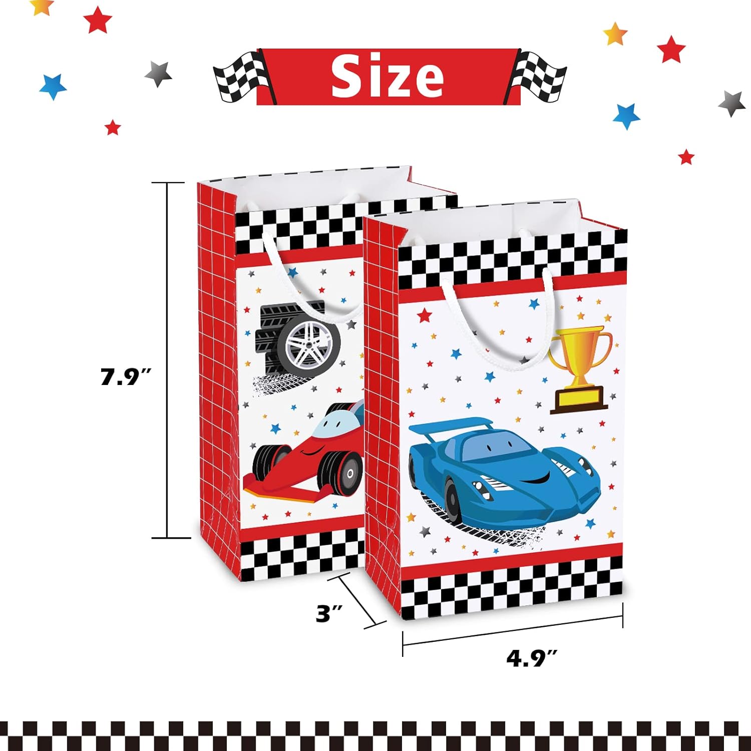 WERNNSAI Racing Car Party Bags with Handles 16PCS