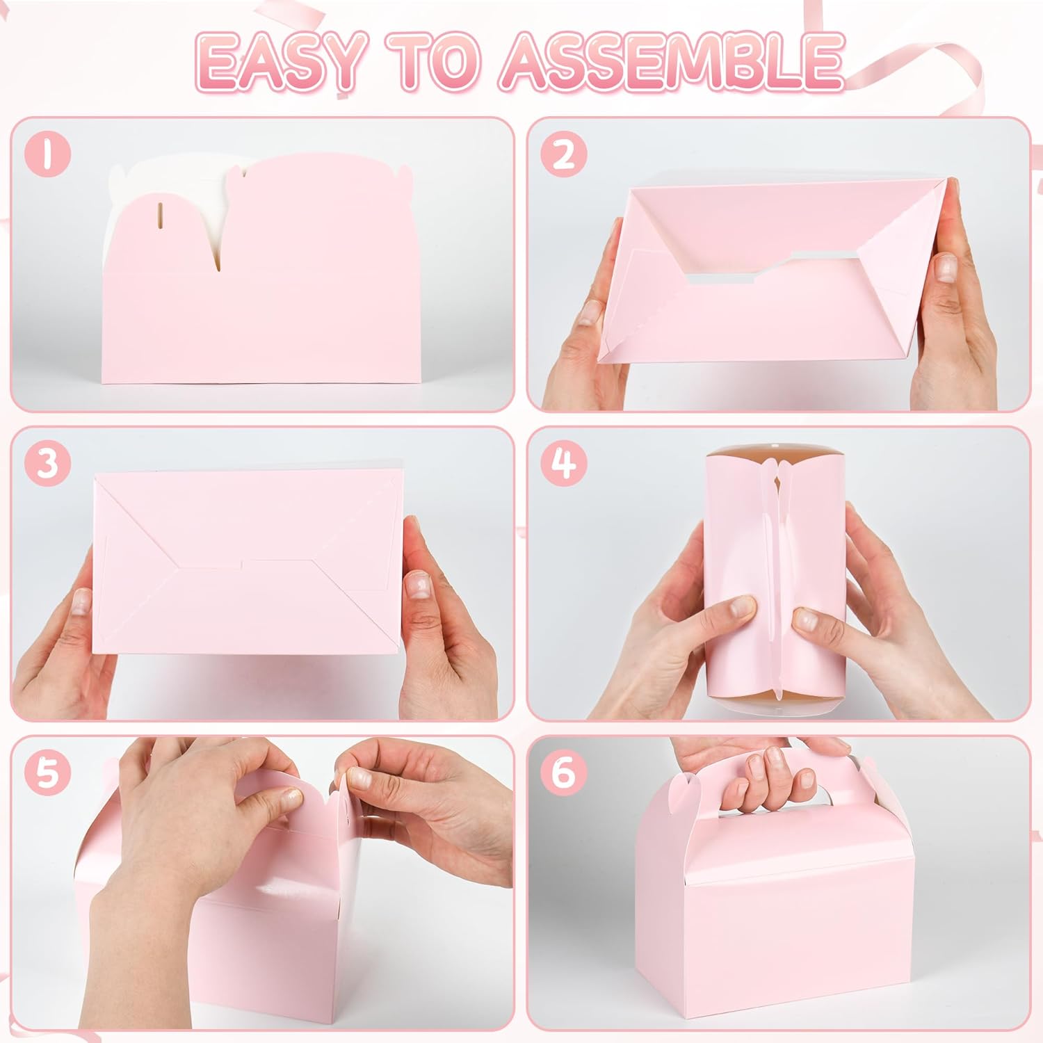 DjinnGlory 36 Pink Party Favor Boxes with Handle