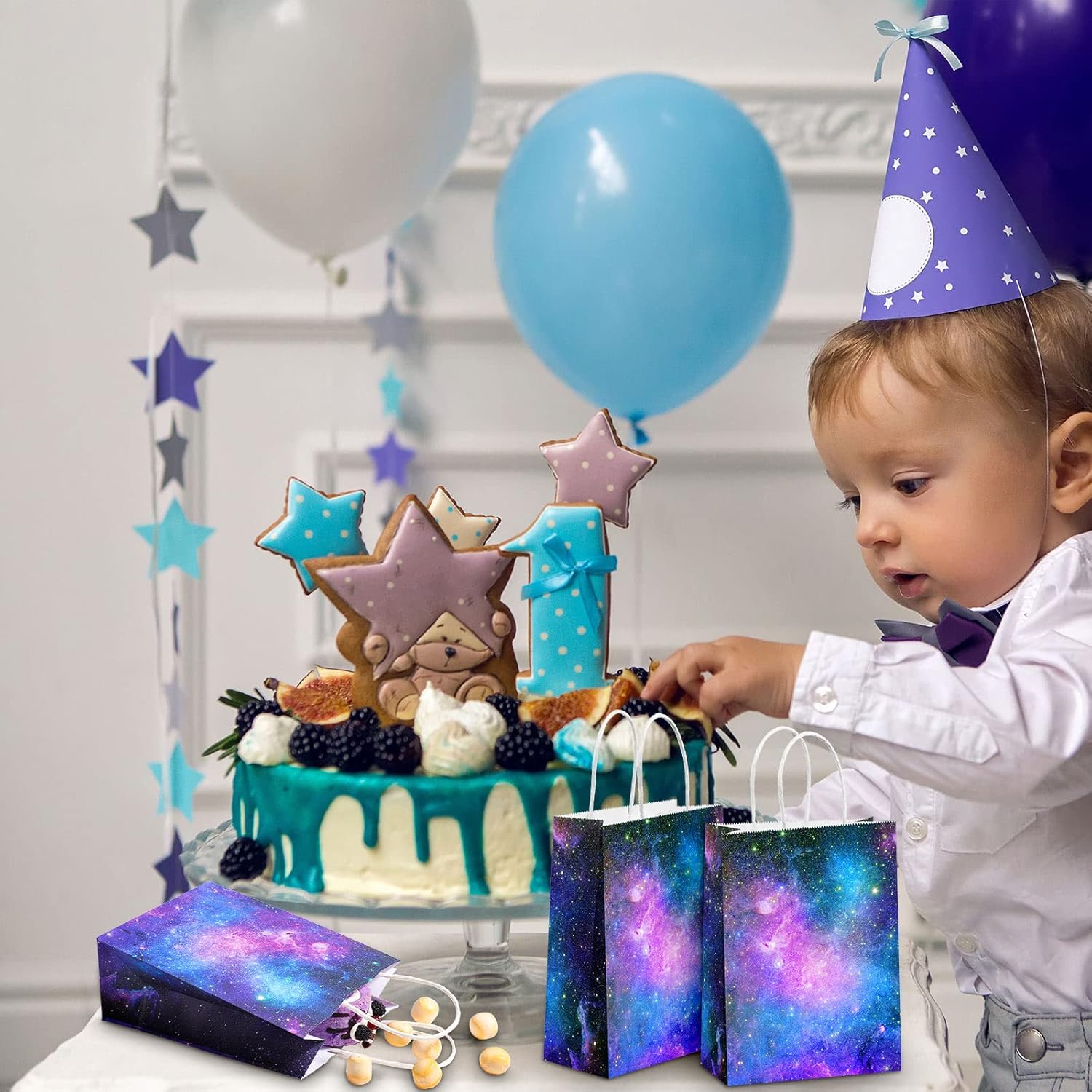 16 Pcs Galaxy Party Bags for Space Themed Events