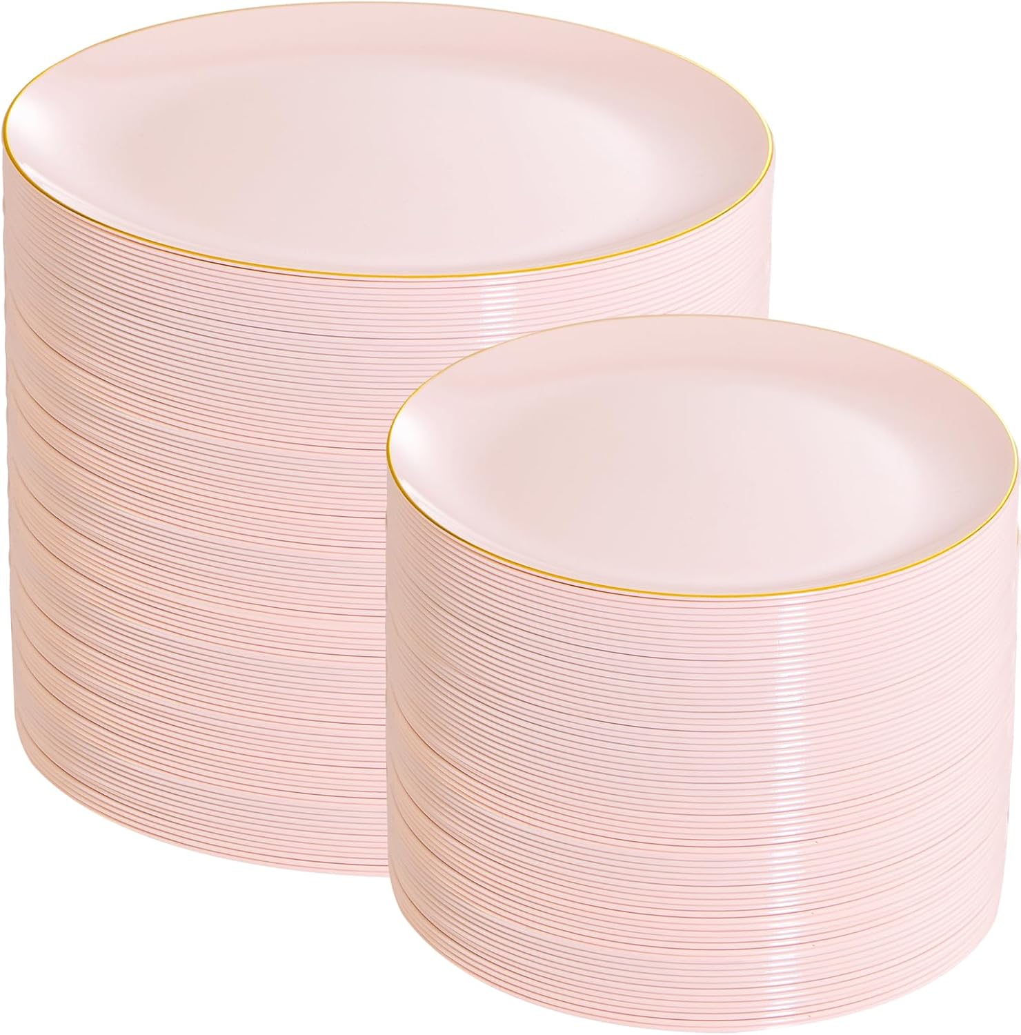 PULOTE 200 Pieces Pink Plastic Plates - Wedding Party