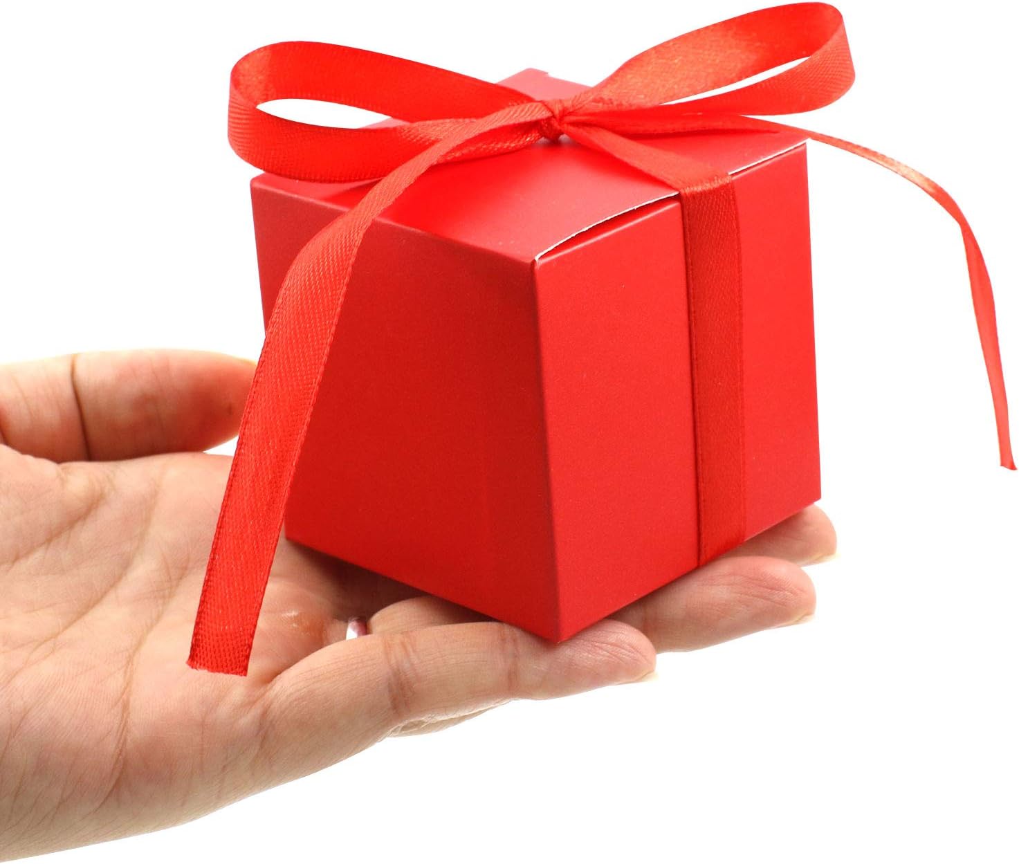 KPOSIYA 70 Pack Red Gift Boxes with Ribbons