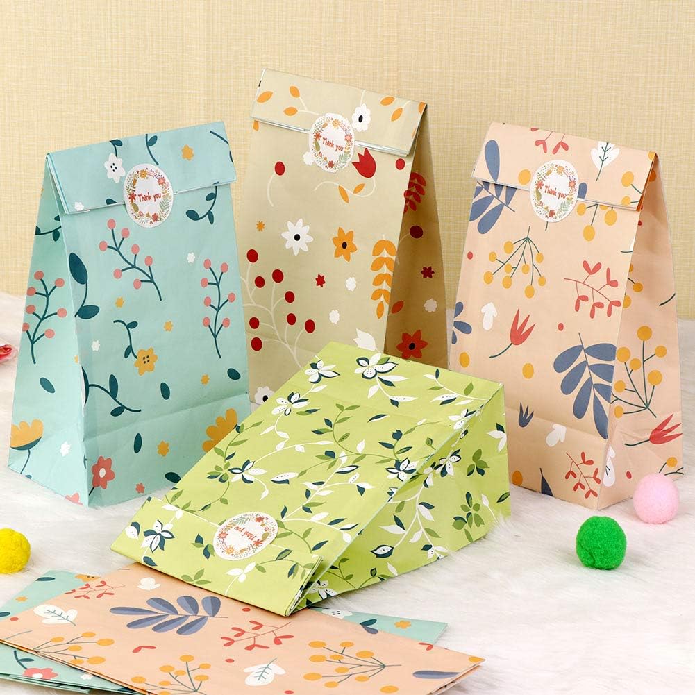 OurWarm 48Pcs Floral Gift Bags for Party Decorations