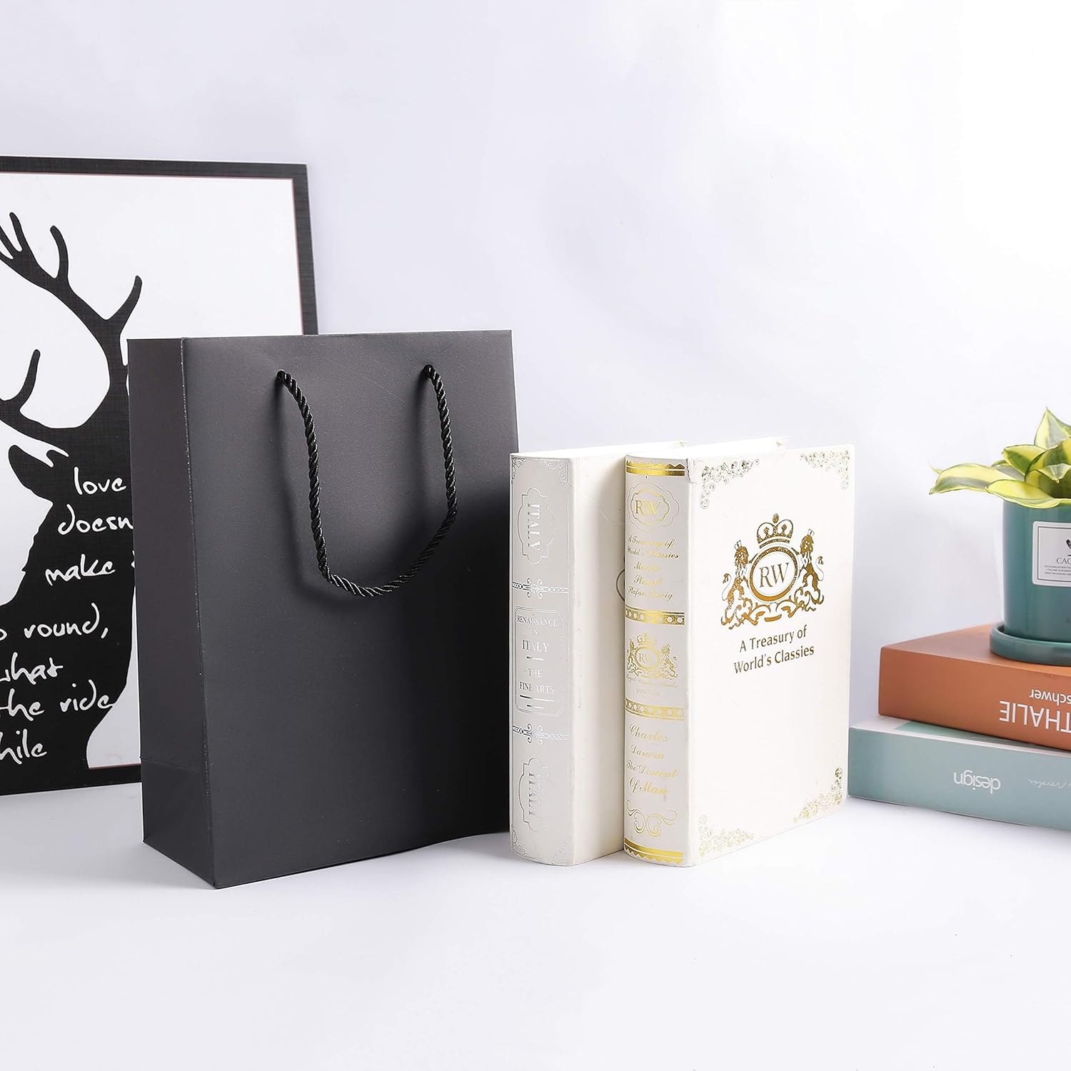 SHIPKEY 10 Pcs Black Gift Bags with Handles