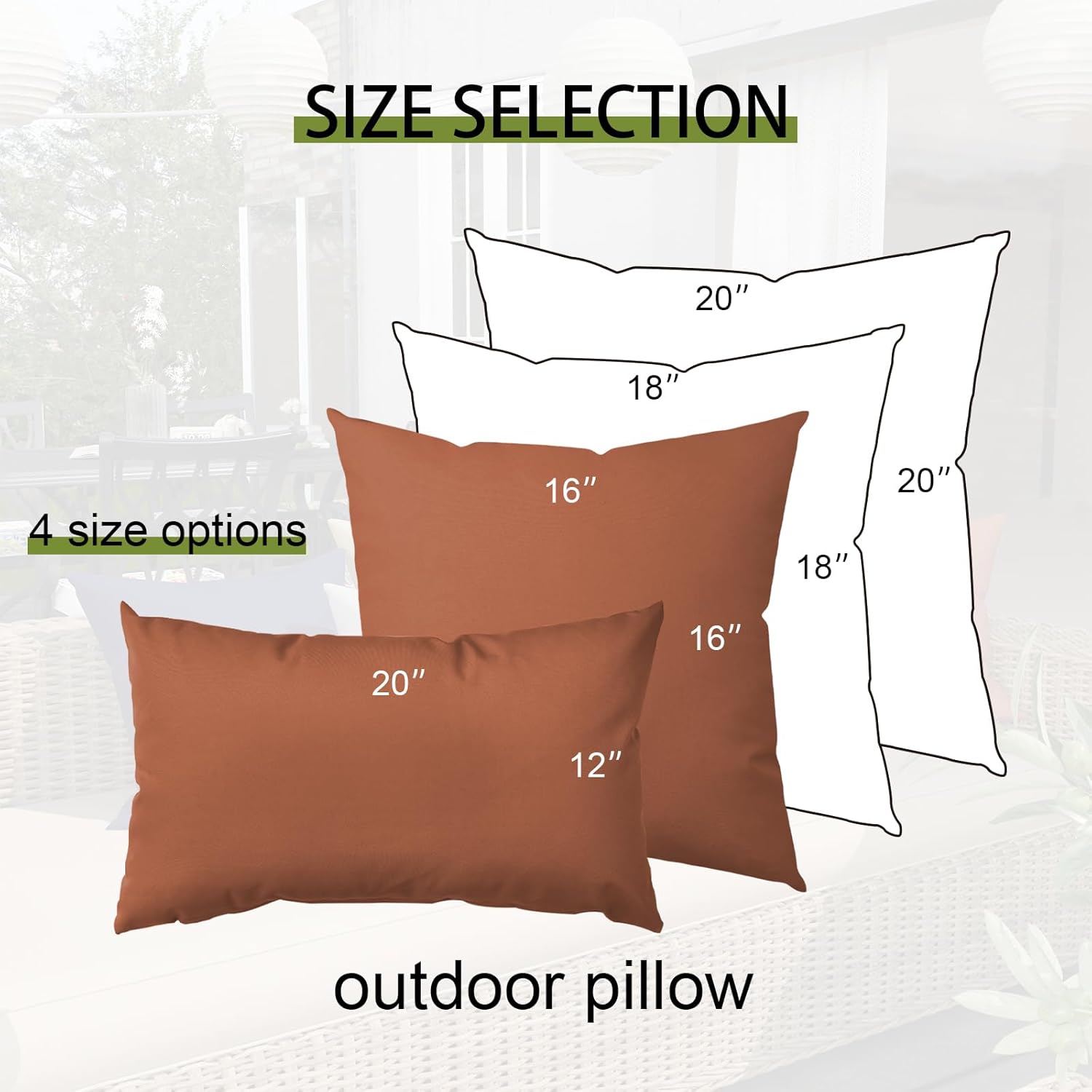 Metliv Premium 16x16 Inch Outdoor Throw Pillow Set of 2 Red