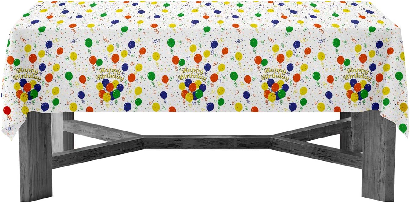 Party Essentials Heavy Duty Plastic Table Cover Happy Birthday 54x108