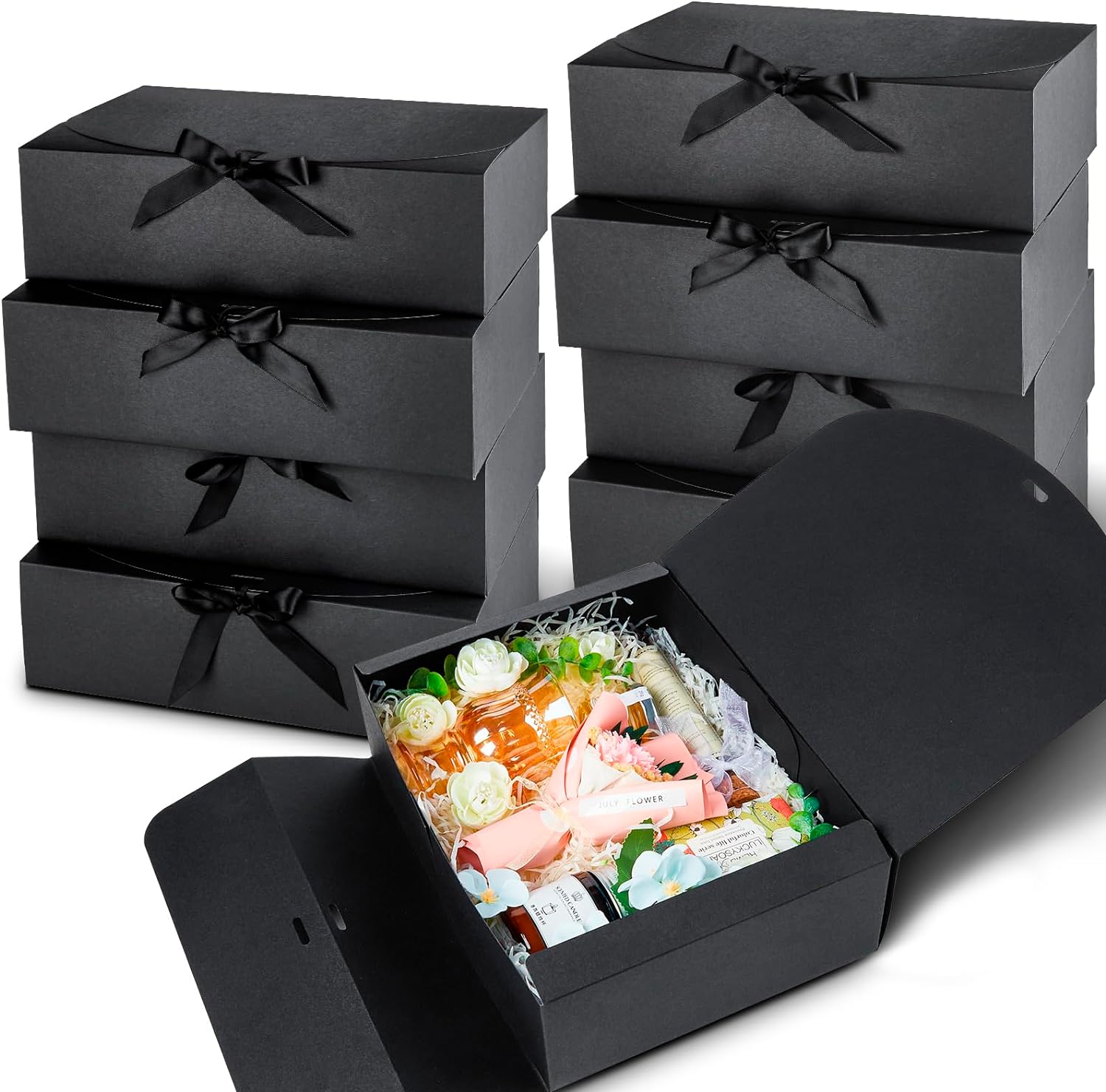 Kucoele 15 Piece Gift Boxes with Lids Black
