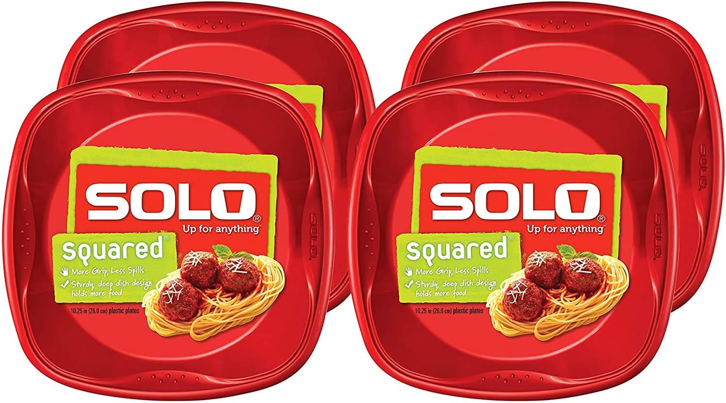 SOLO Red Plastic Plates 10in 30 Count Pack of 4