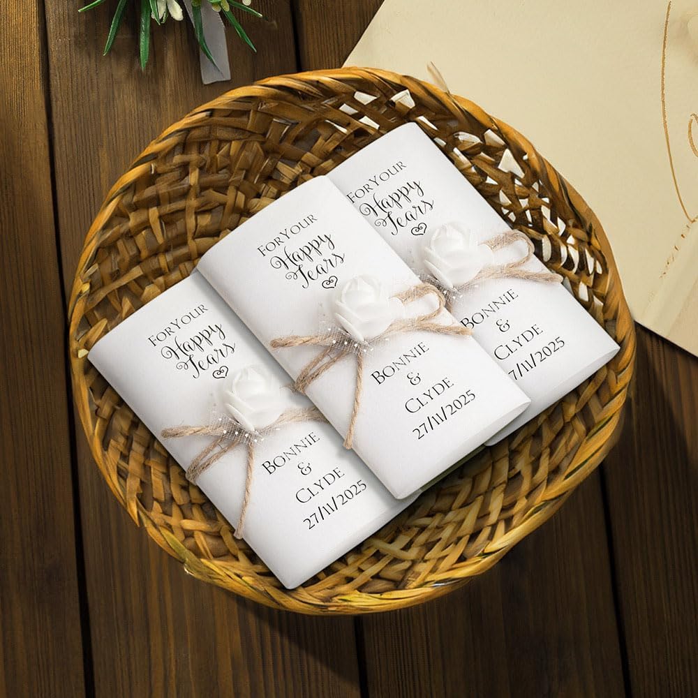 Callie Custom Wedding Tissues Pack with Names and Date