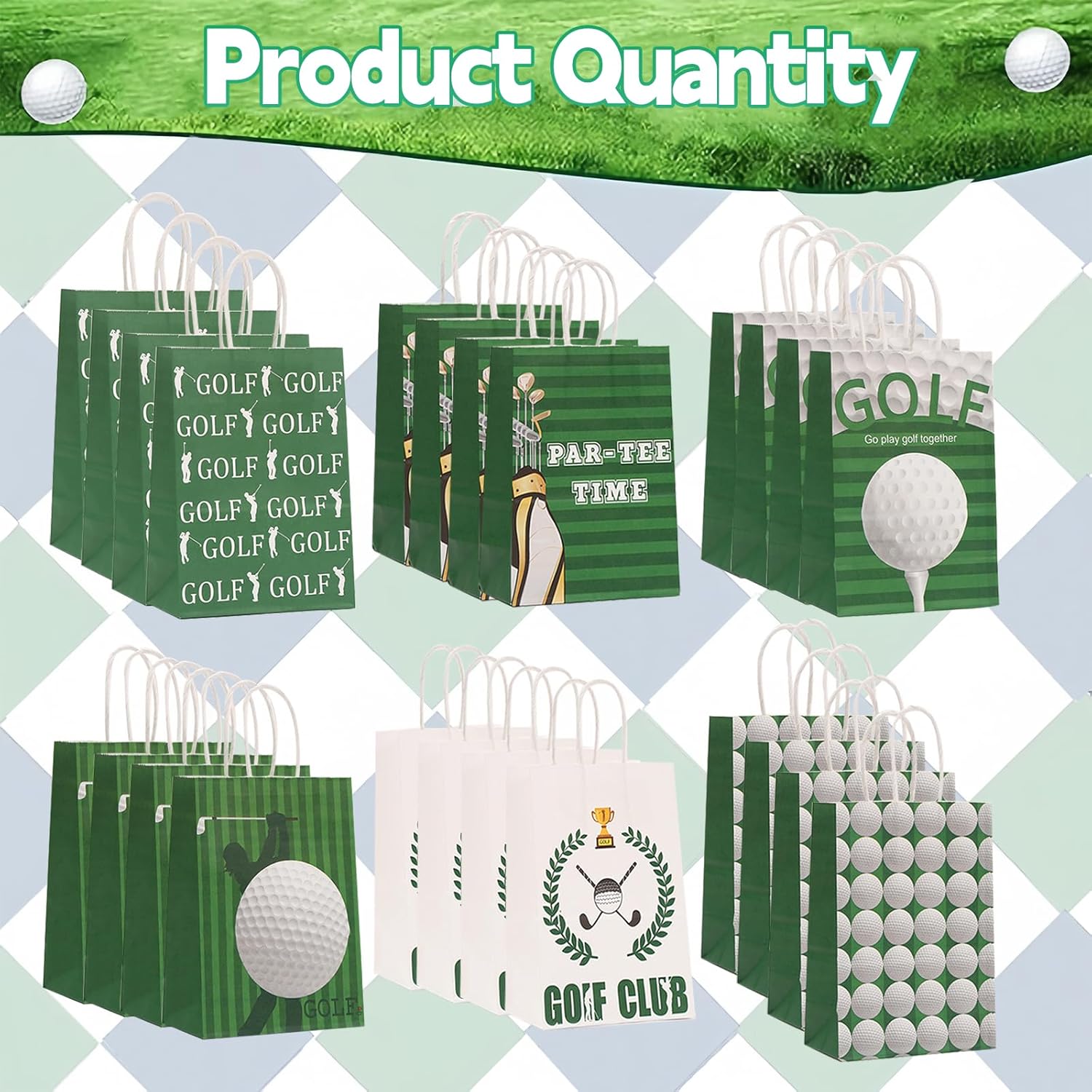 CZWXOXO 24pcs Golf Themed Gift Bags Party Supplies