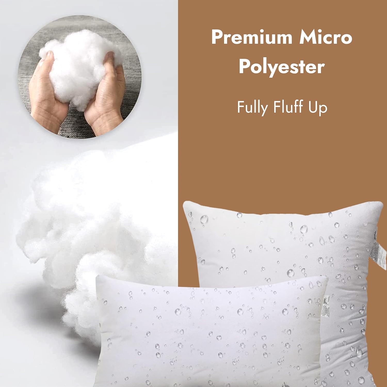 ACCENTHOME Waterproof Pillow Inserts 18x18 Pack of 4