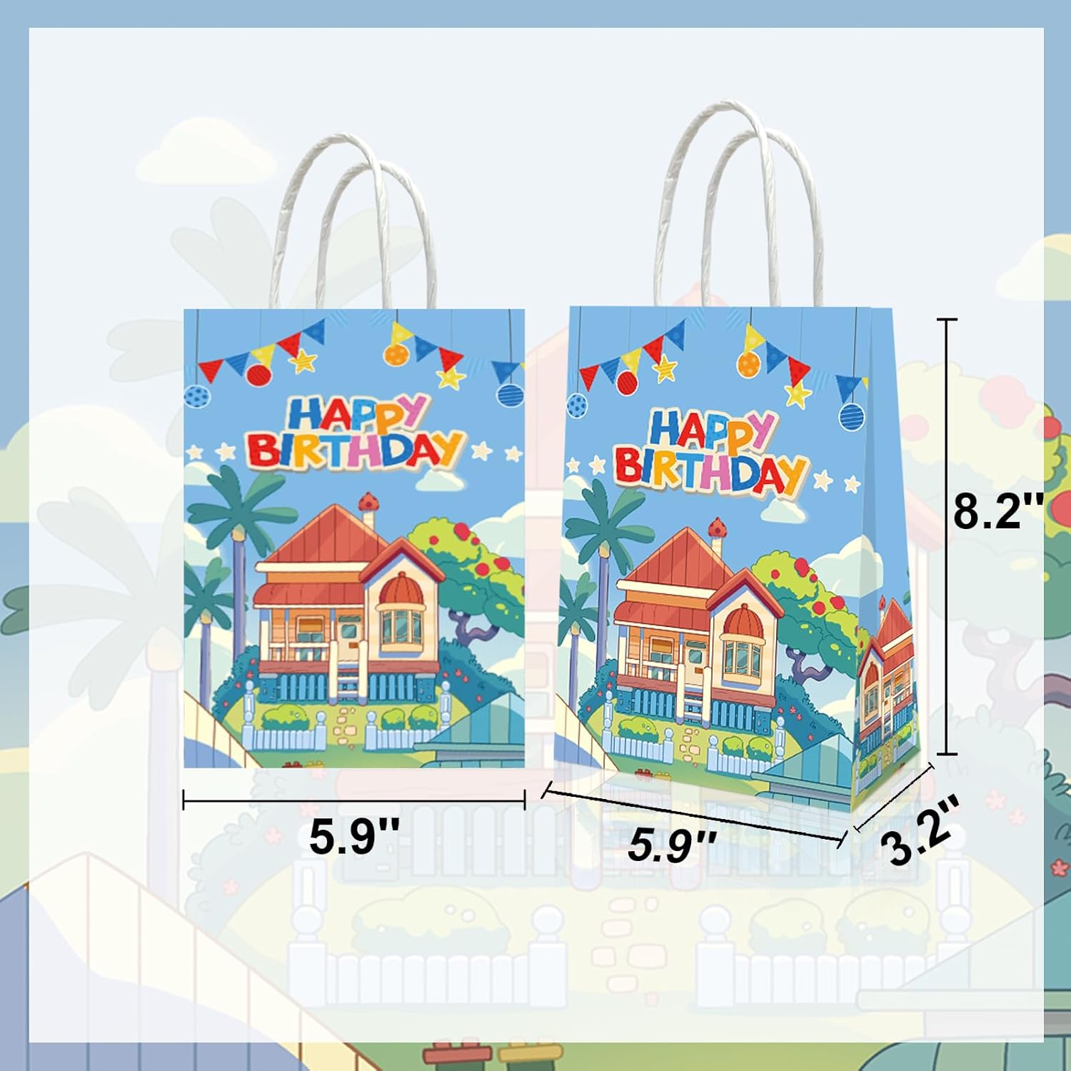 YOOUUQIAN 20 PCS Blue Dog Party Favors Bags