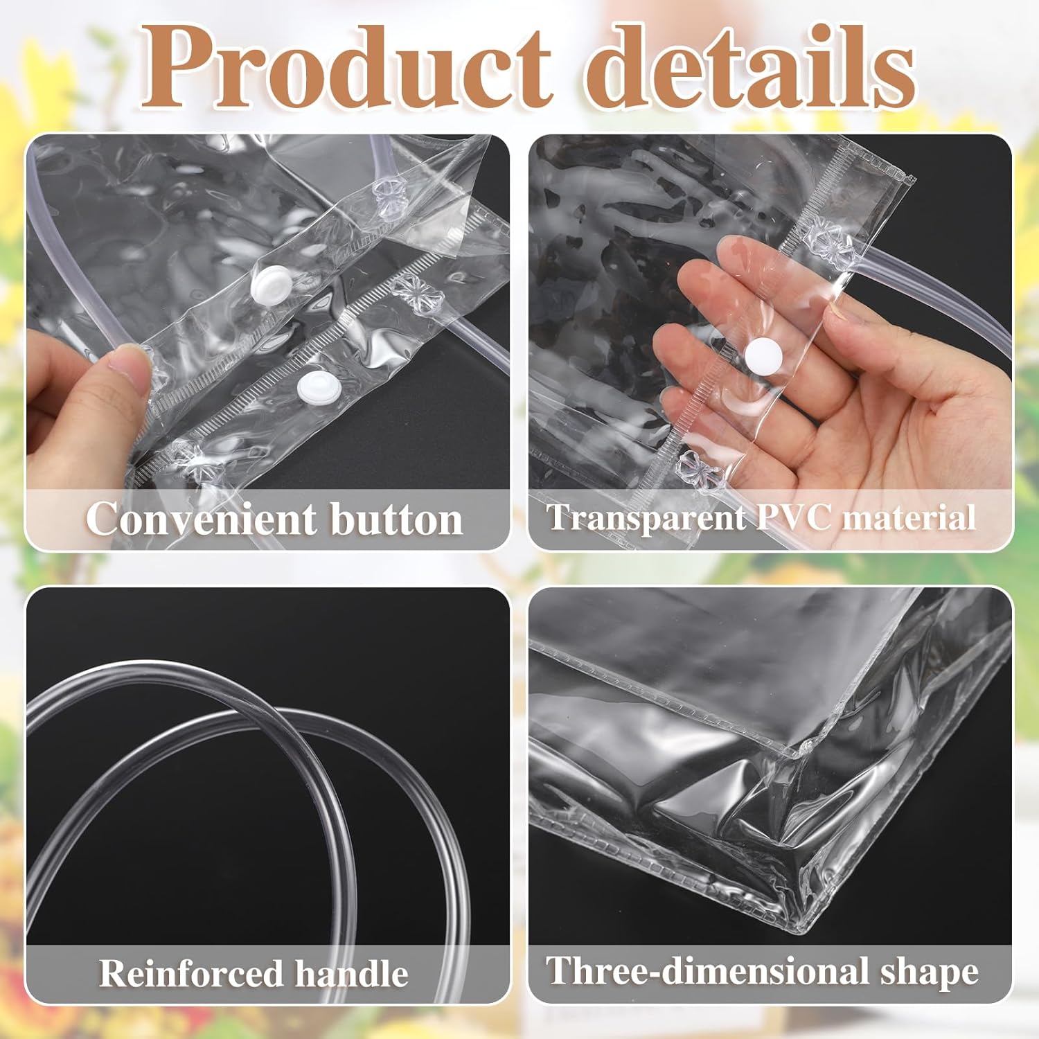 BESARME 60 Pack Clear Gift Bags with Handle
