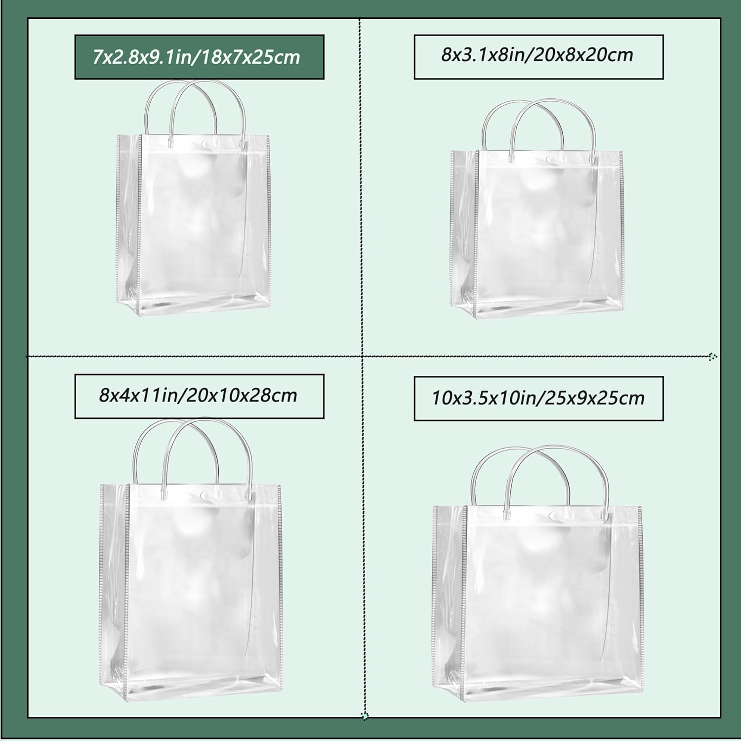SHIPKEY 10 Pack Clear Gift Bags with Handles