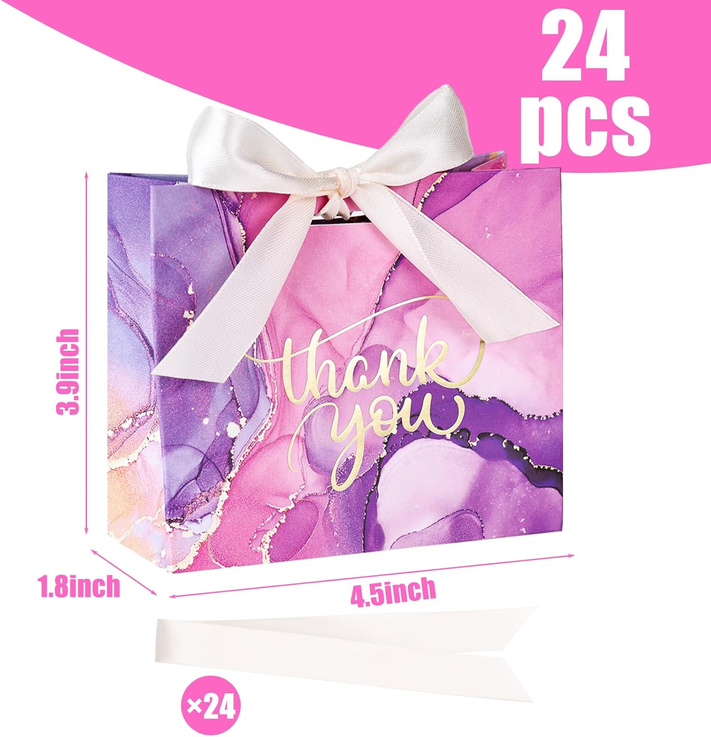 VGOODALL 24PCS Mini Party Favor Bags with Bow Ribbon