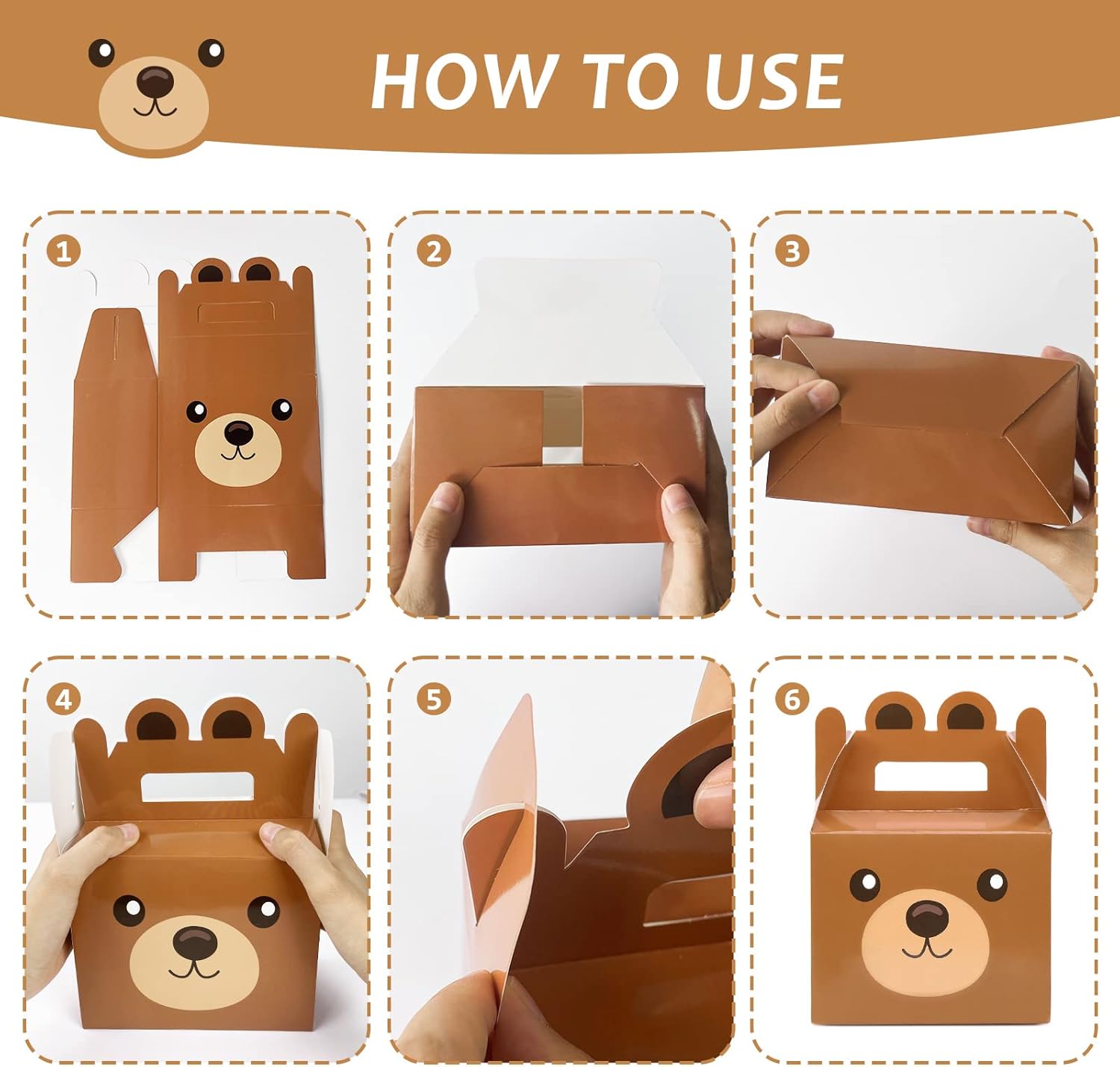 24Pcs Bear Treat Boxes For Baby Shower Party