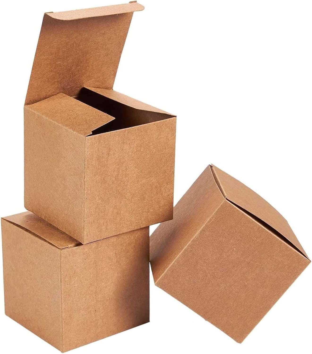 Juvale 100 Pack Brown 3x3x3 Inch Gift Boxes with Lids