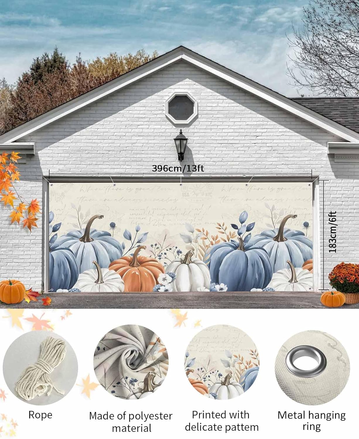 Singingin Fall Garage Door Banner 7x8 ft
