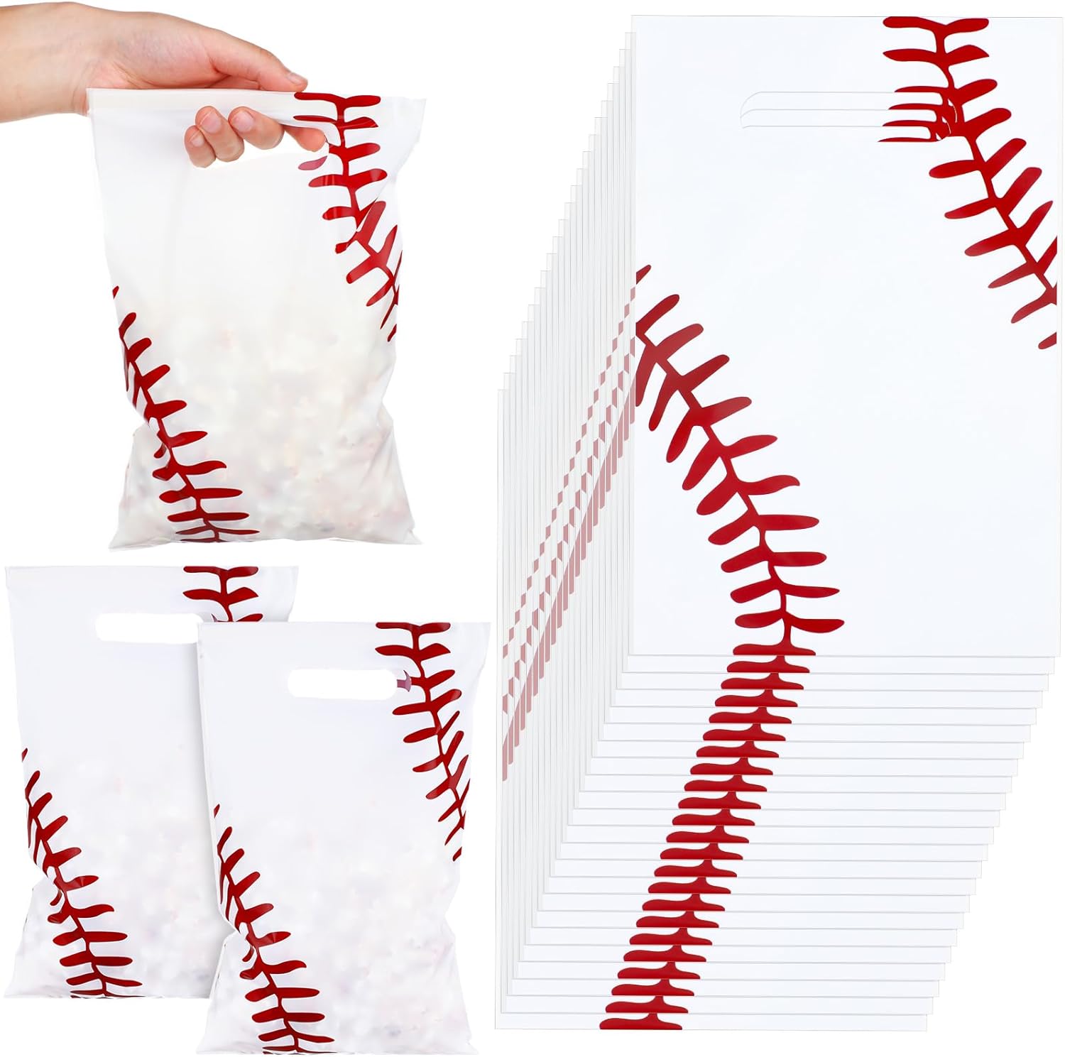 Yeaqee 50 Pack Baseball Gift Bags with Handle