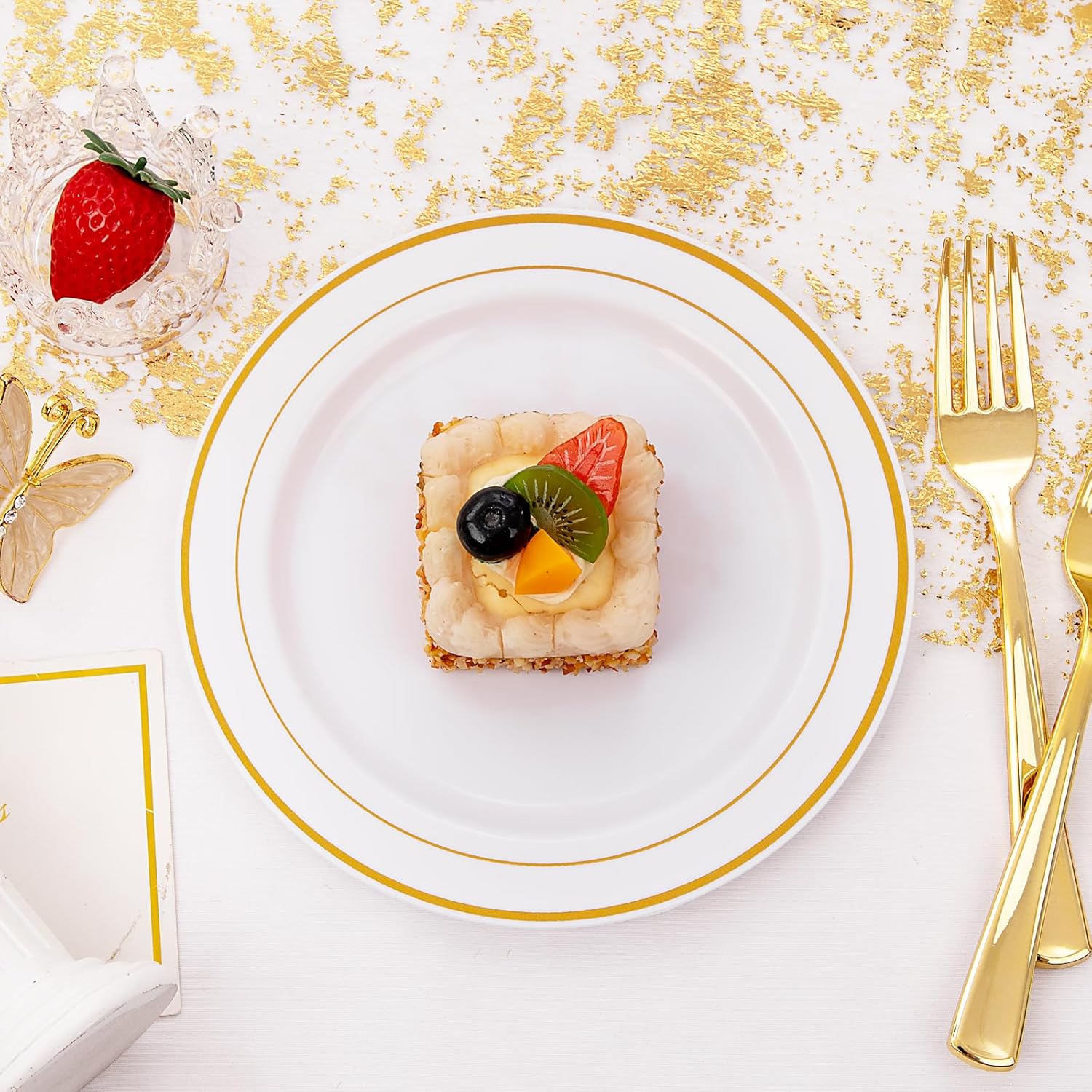 I00000 144 Piece Small Plastic Dessert Plates Set