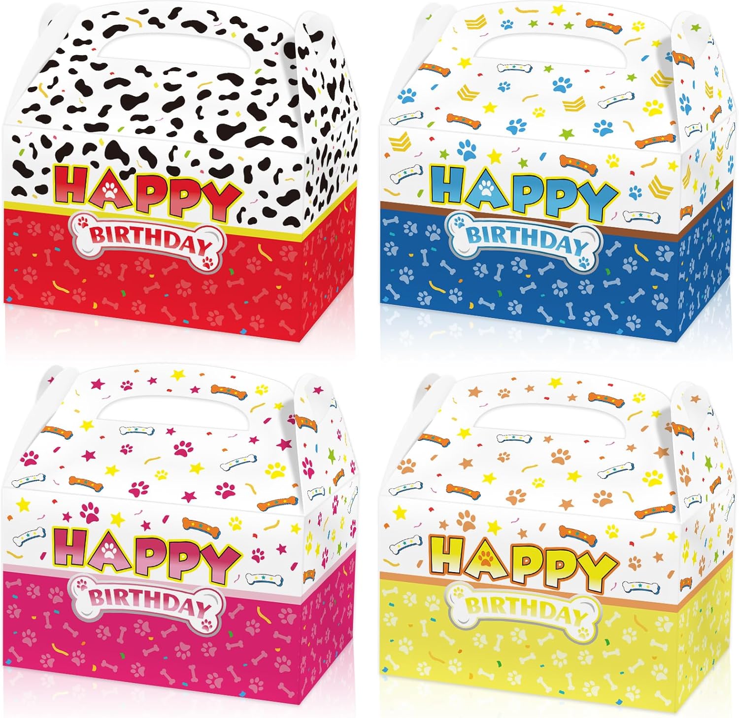 24 Pack Cartoon Dog Paw Treat Boxes for Birthday Parties
