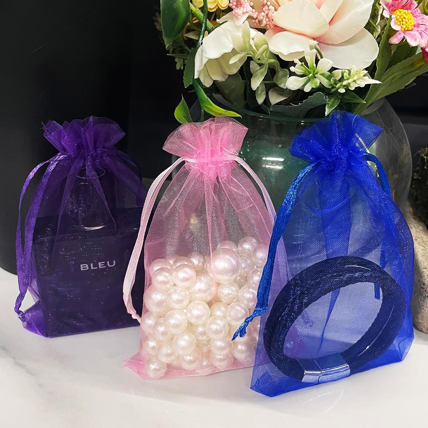 SIAGCRAW 100PCS Mixed Color Organza Bags 4x6 Inch