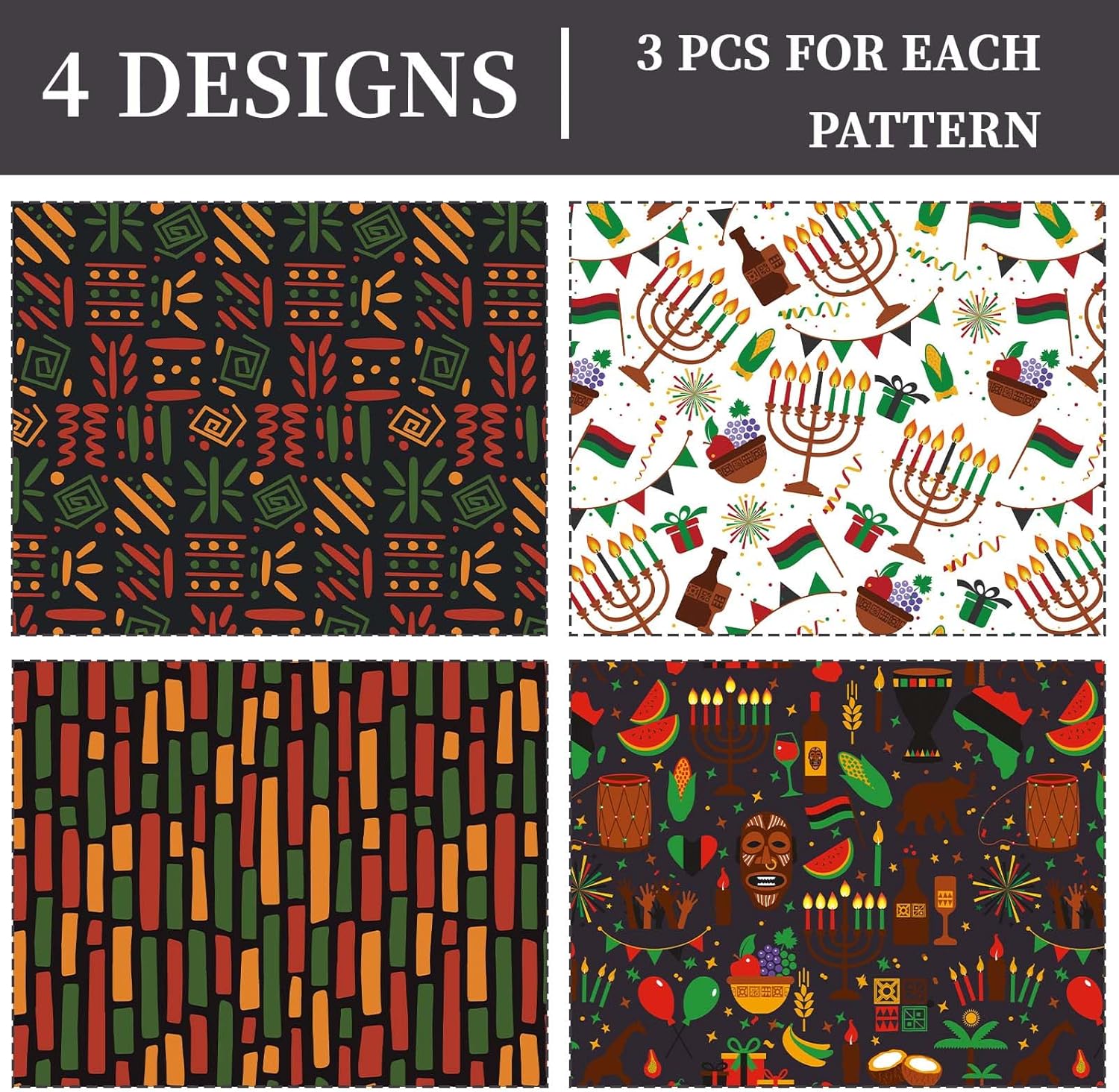 Sanixin 12 Sheet Black History Month Gift Wrap Paper