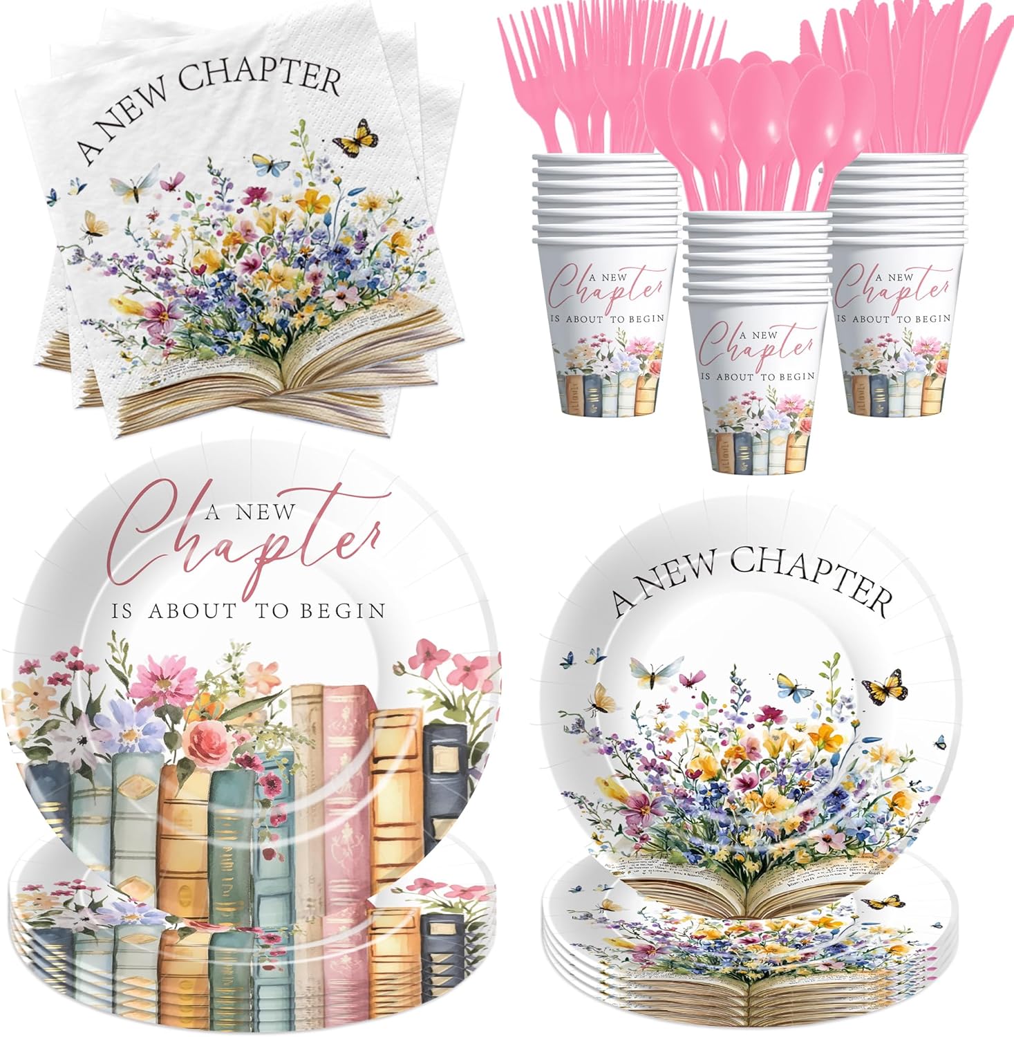 A New Chapter Bridal Shower Tableware Set 24pcs