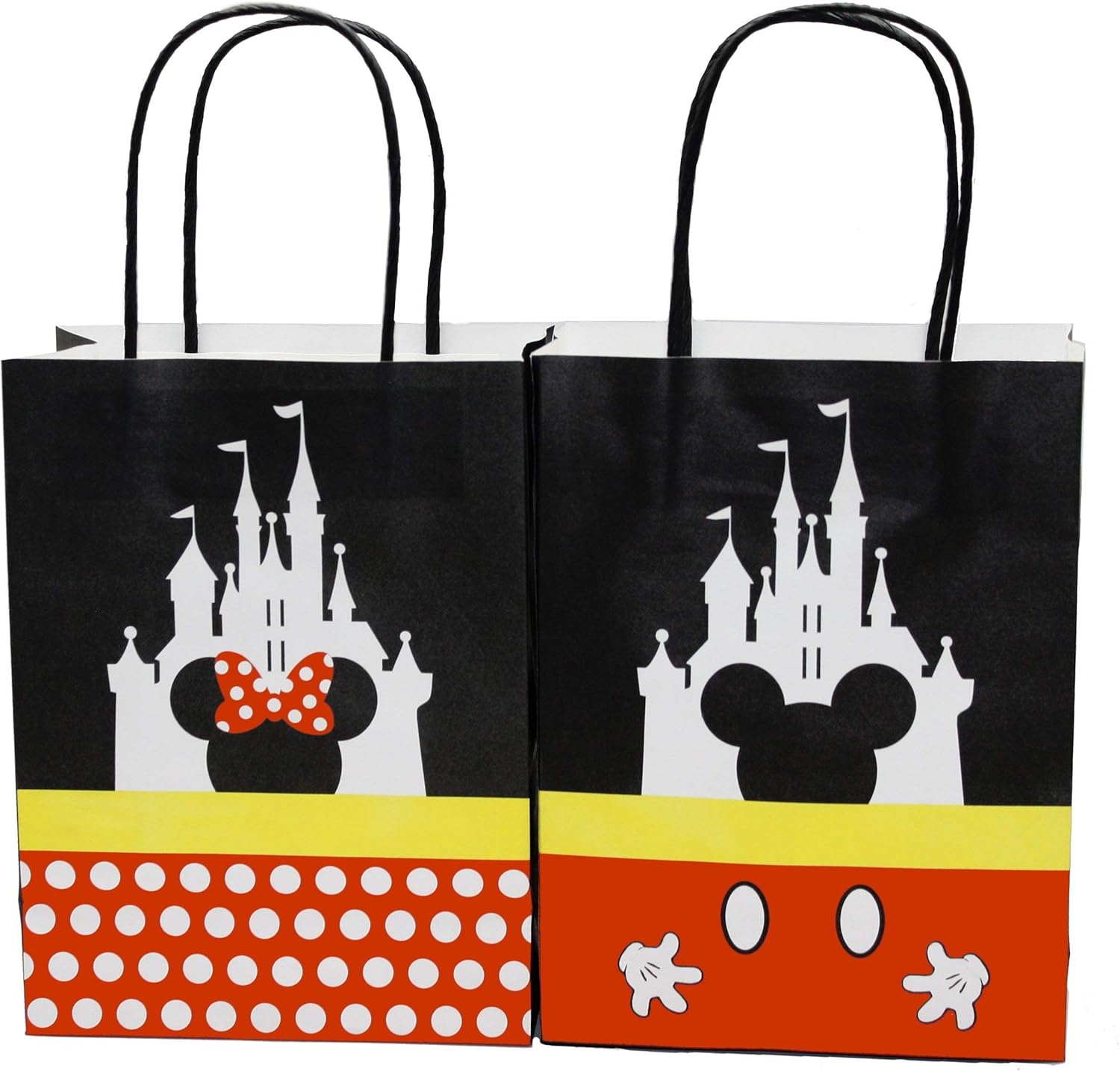 MOAXMOA Mickey Mouse Theme Treat Bags with Handles - 12PCS