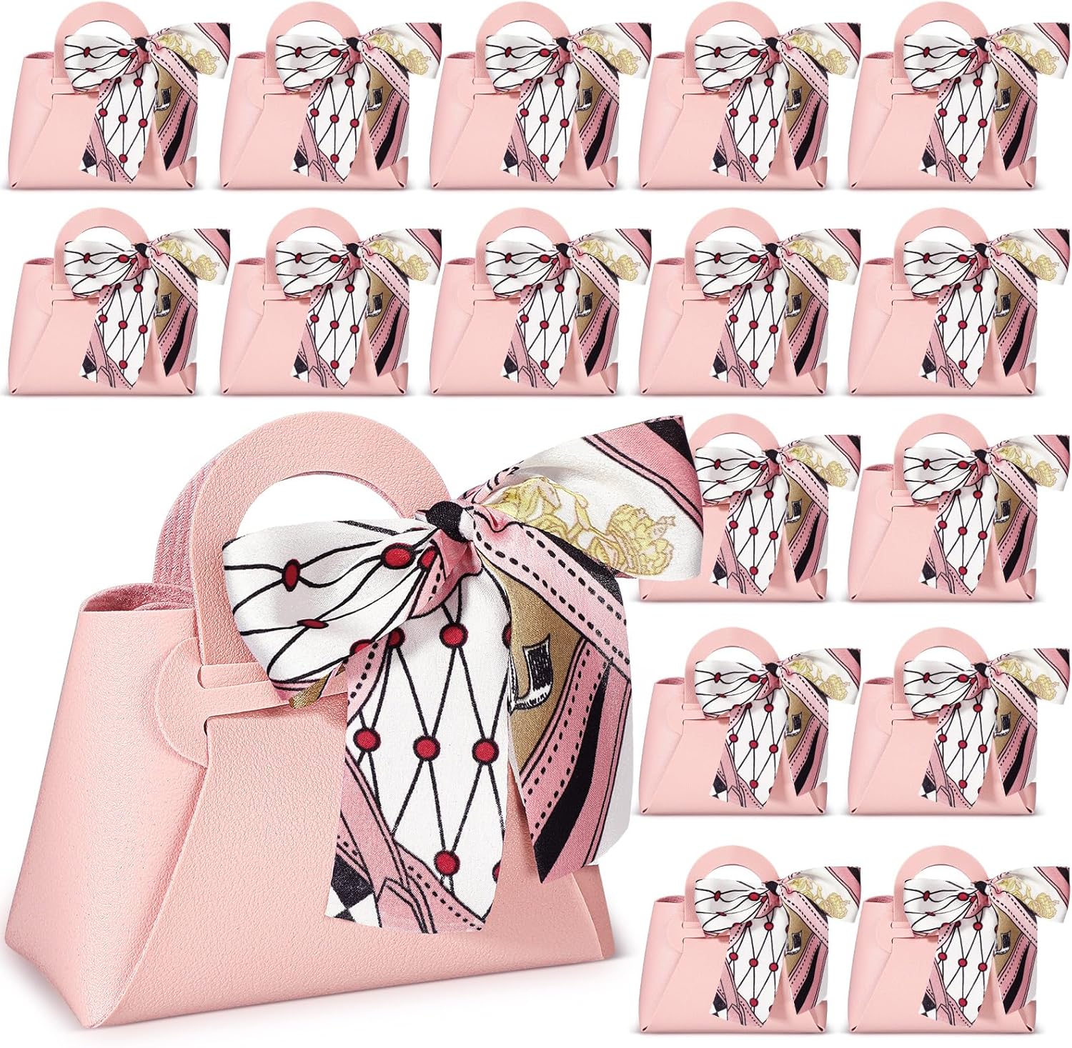 Abbylike 18 Pcs PU Leather Gift Bags with Handles