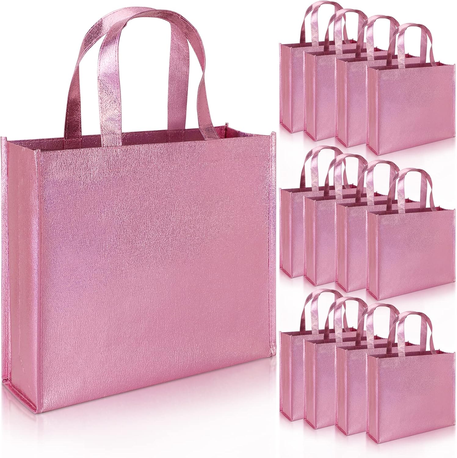 PHOGARY 12 Large Pink Gift Bags with Handles