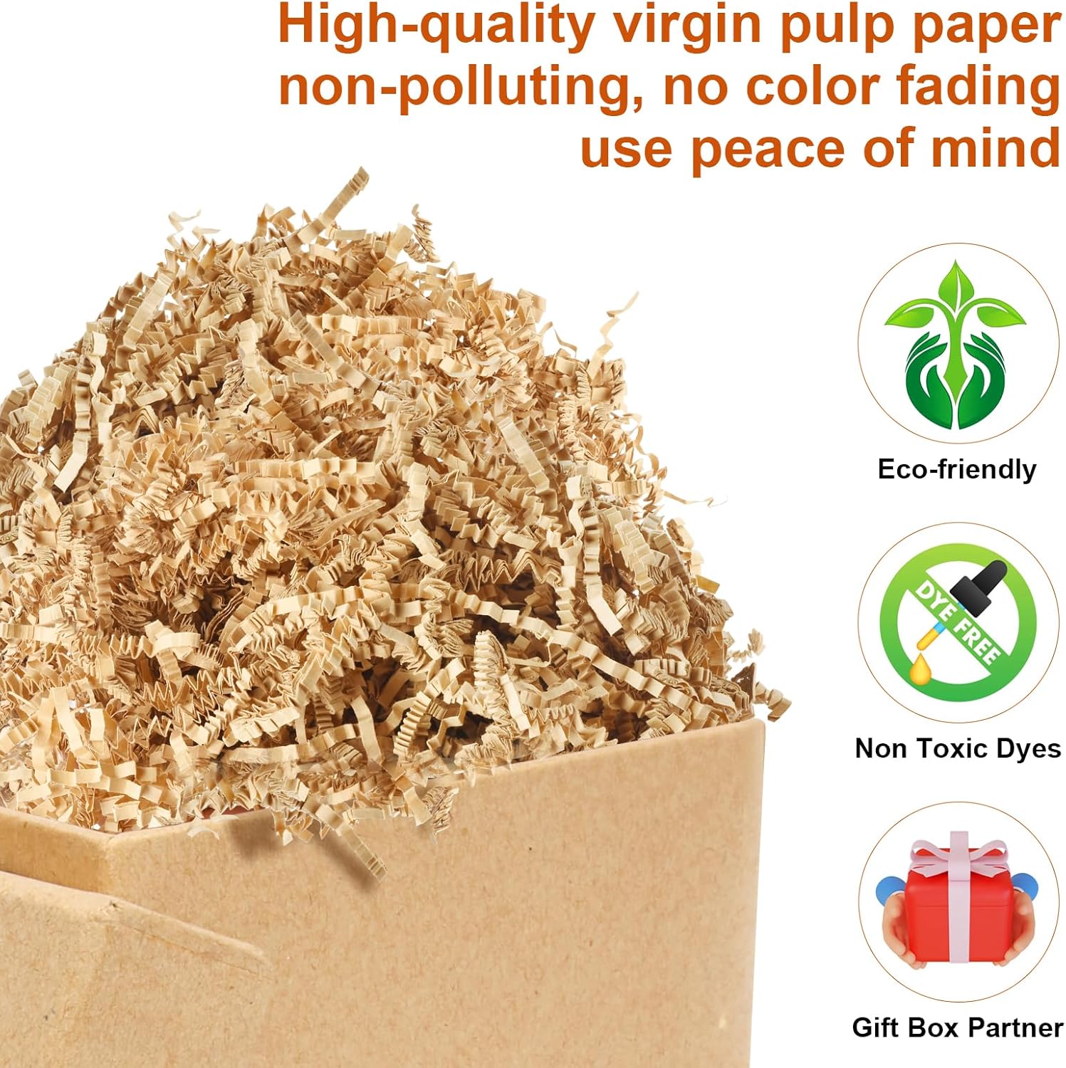 Darfukei Crinkle Paper Shreds 8 Oz Gift Filler